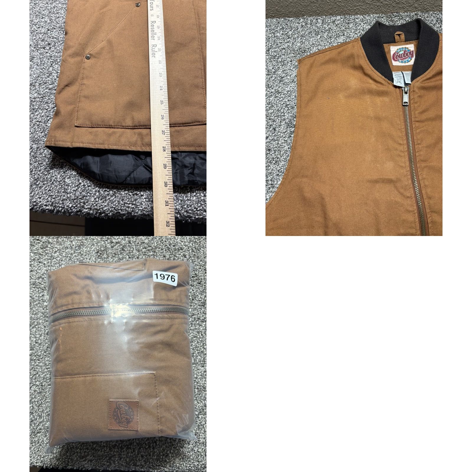 Vintage VINTAGE Cowboy Work Wear Vest Mens 2XL Canvas Brown Quilted Nylon Lined Full Zip USA Size US XXL / EU 58 / 5 - 8 Thumbnail