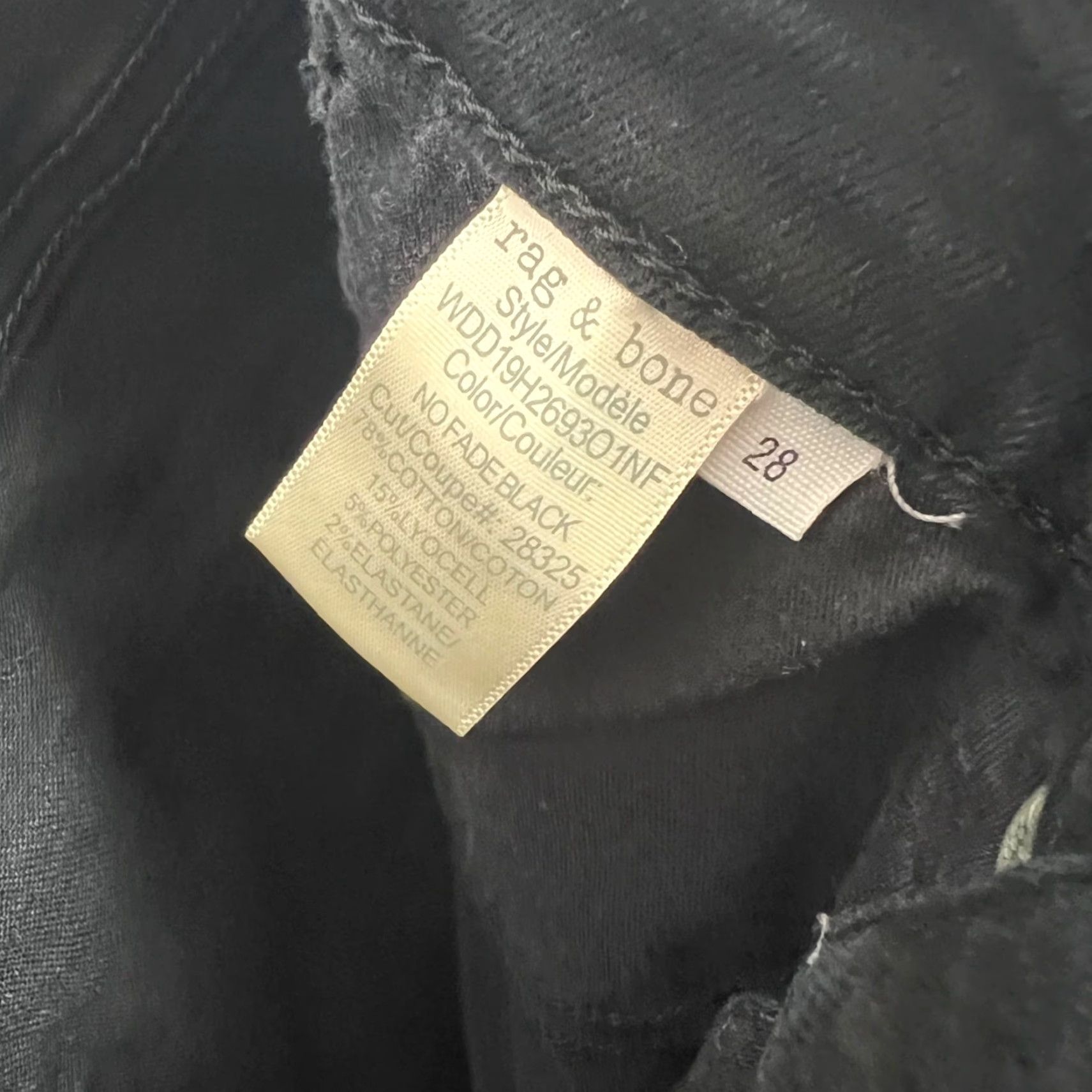 Rag & Bone VINTAGE rag & bone Jeans Womens 28 Jane High-Rise Flared Black Denim Jeans, 27 Inseam, Cotton Blend, Dark Wash, Size 28, Flared, Womens Size 28" / US 6 / IT 42 - 5 Thumbnail