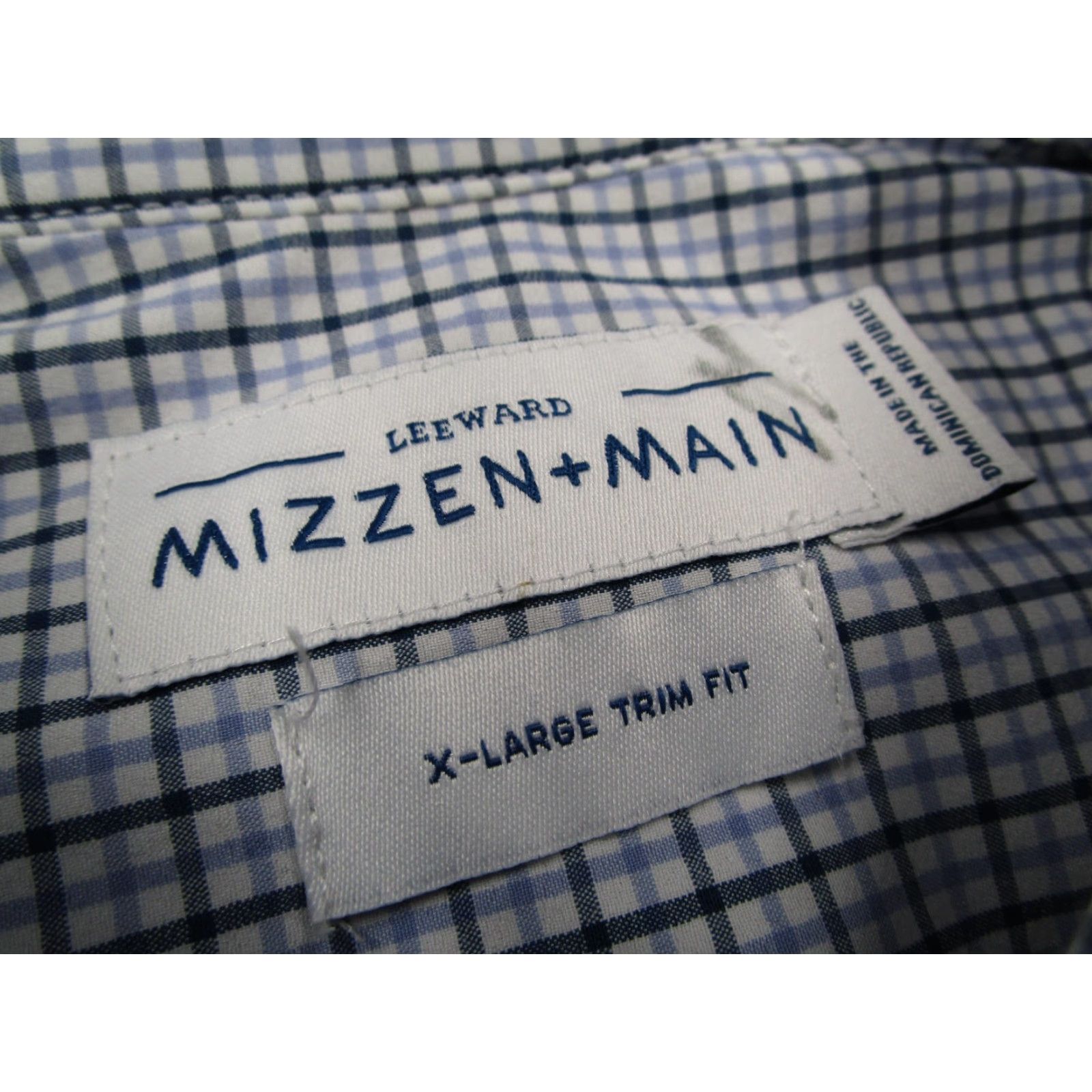 Mizzen+Main Mizzen+Main Leeward Shirt Mens XL Trim Fit Blue White Plaid Performance Stretch Shirt Mens XL Blue White Plaid Size US XL / EU 56 / 4 - 3 Thumbnail