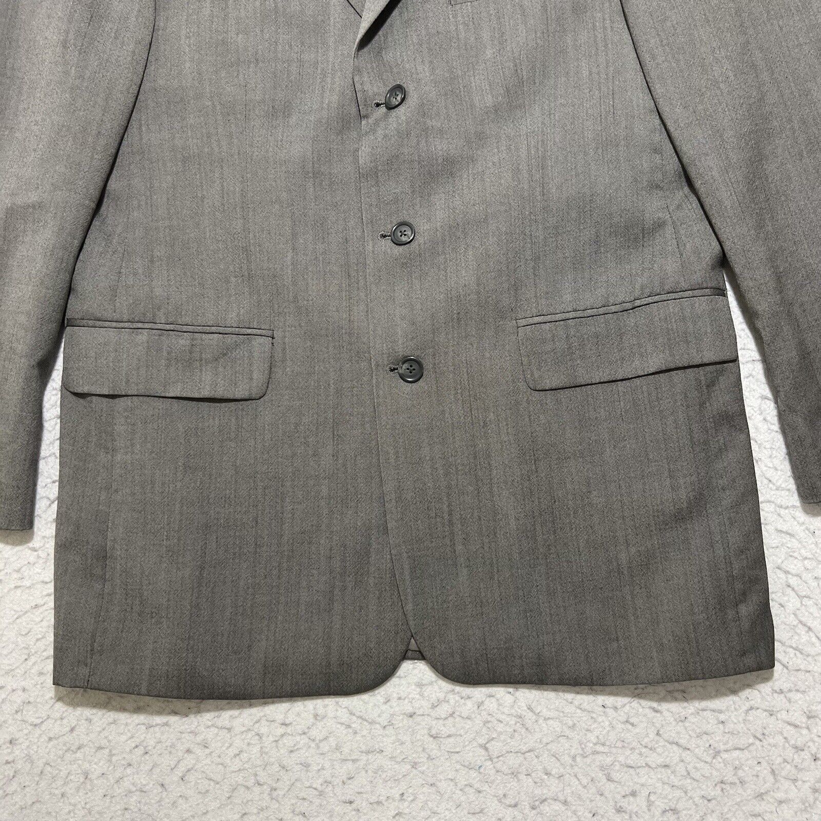 Vintage Vintage Kasper 42L Wool Suit Jacket Gray Career Coat Canada Size 42L - 3 Thumbnail