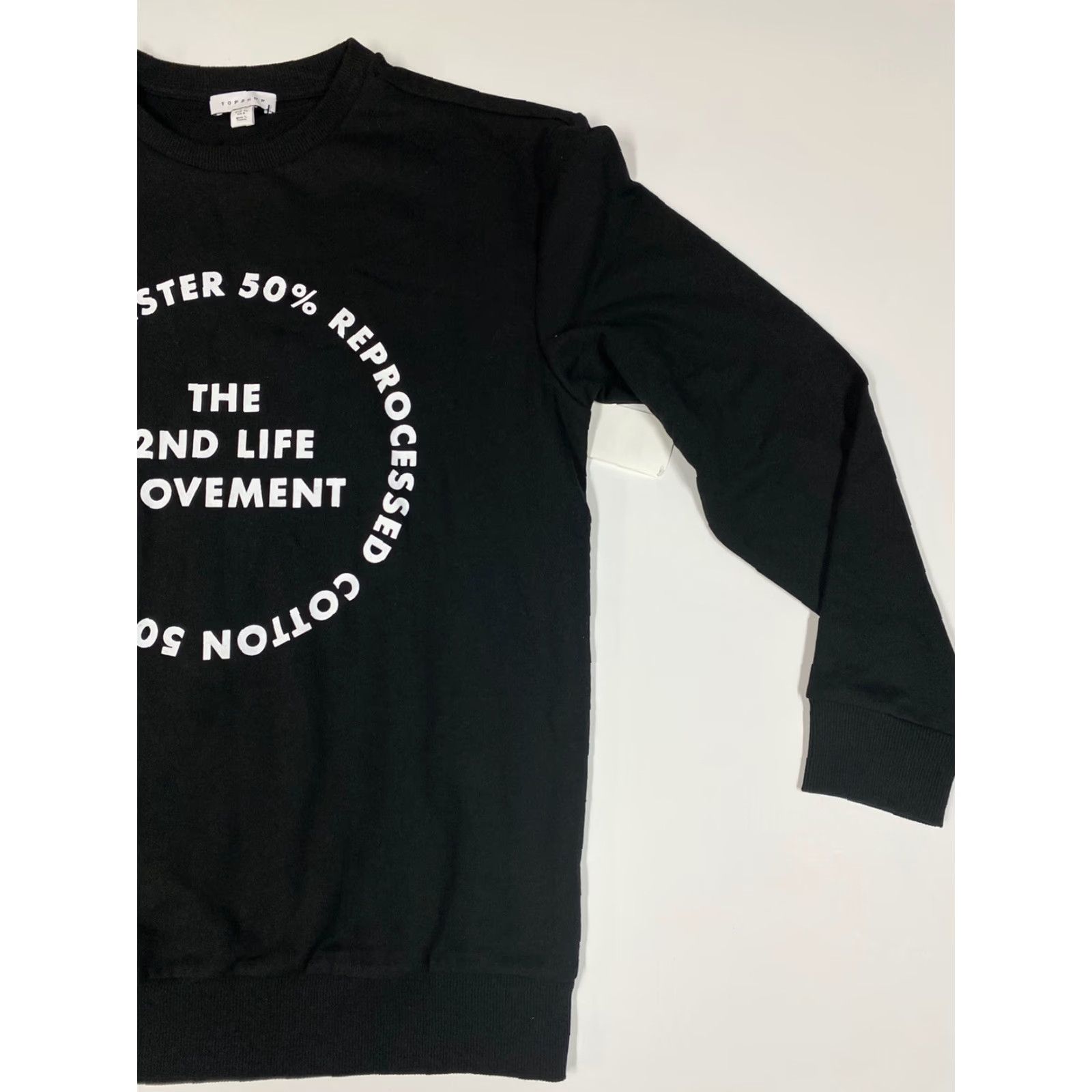 Topshop Topshop Womens Sweater 8 Black Crewneck Pullover Raglan Sleeve Cable Sequin Knit All Seasons Size M / US 6-8 / IT 42-44 - 2 Thumbnail