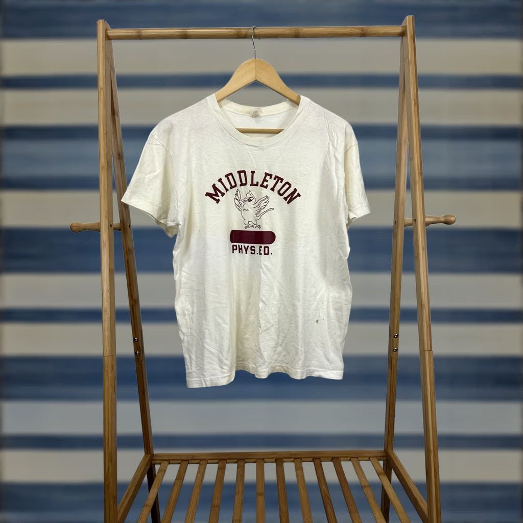 Champion VTG 60s Champion Running Man Middleton Physical Ed Worn Thin T-Shirt XL White Mens Shirts 60s Champion Shirt XL White Mens Size US XL / EU 56 / 4 - 1 Thumbnail