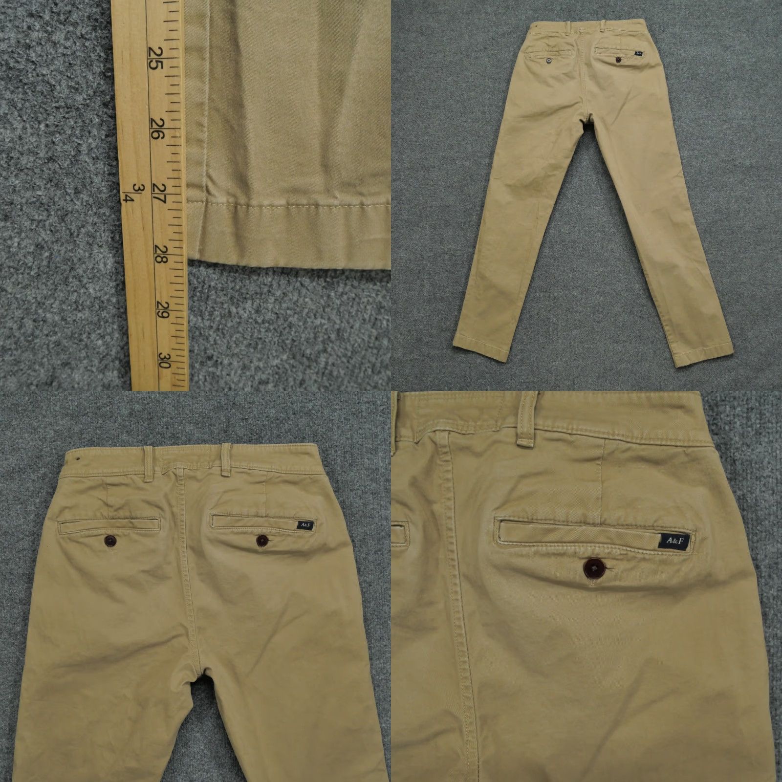 Abercrombie & Fitch Abercrombie & Fitch Pants Mens 28x30 Khaki Tan Skinny Stretch Size US 28 / EU 44 - 8 Thumbnail