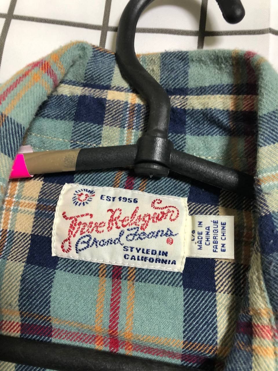 True Religion True Religion Check Cotton Flannel Western Cut Sport Shirt Size US L / EU 52-54 / 3 - 15 Thumbnail