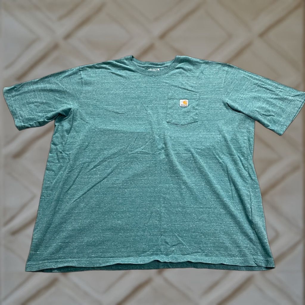 Carhartt Carhartt K87 Loose Fit T-Shirt Mens 3XL Green Crew Neck Short Sleeve Pocket Tee Size US XXL / EU 58 / 5 - 1 Thumbnail