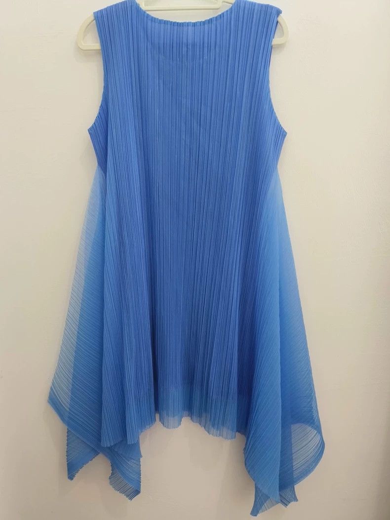 Issey Miyake Issey Miyake size:3 Blue chiffon dress Size XS / US 0-2 / IT 36-38 - 4 Thumbnail