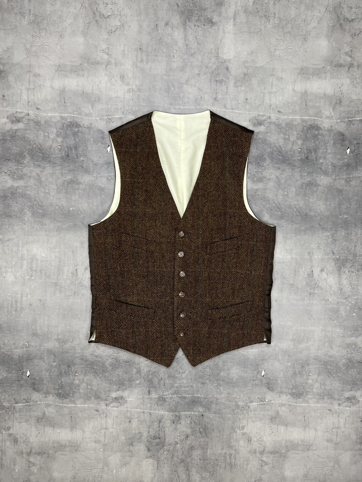 Polo Ralph Lauren Polo Ralph Lauren Vest Waistcoat Suit Herringbone Wool 38R Size 38R - 1 Thumbnail