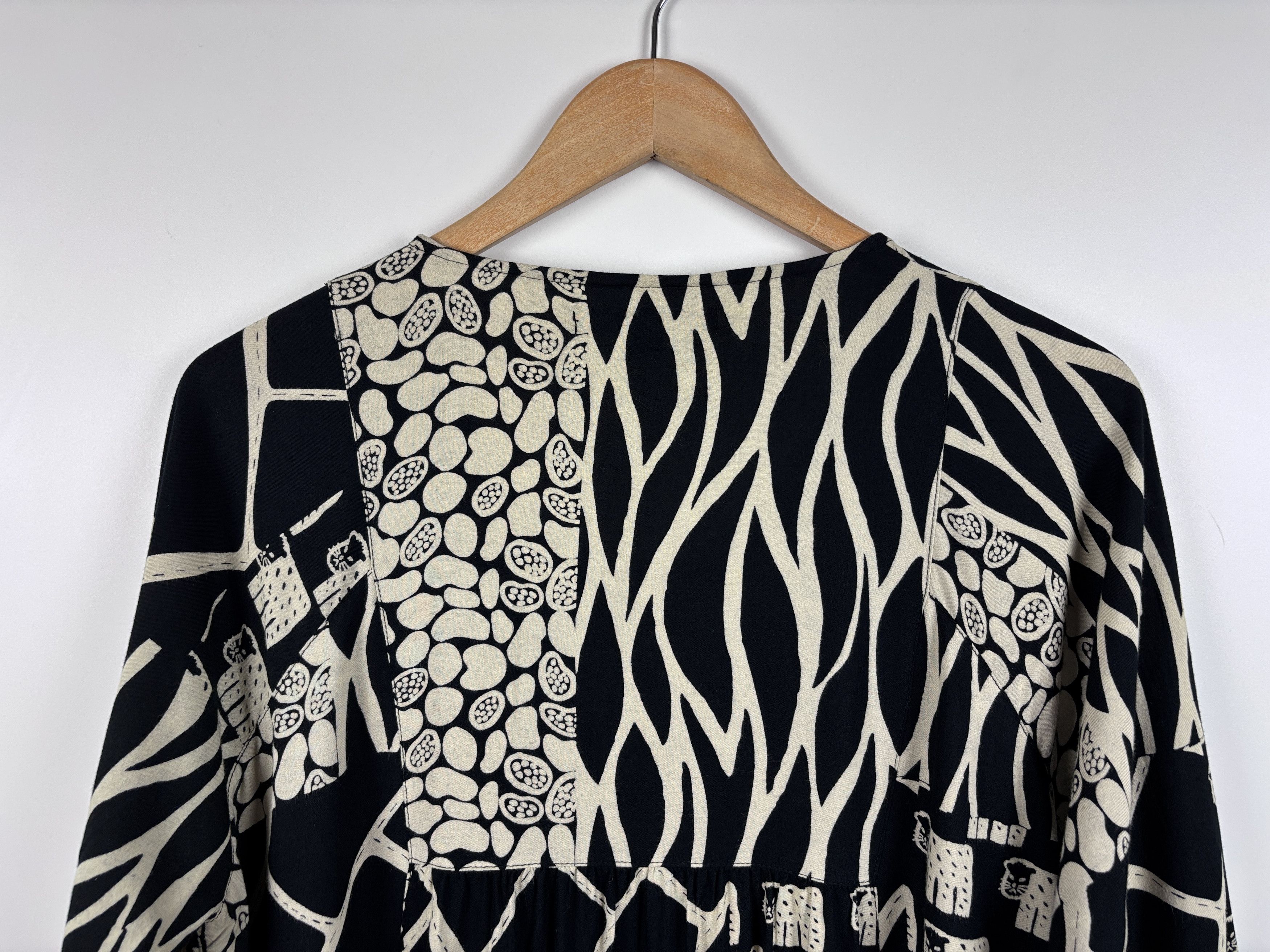 Gudrun Sjoden Gudrun Sjoden Animal Print Button Shirt Tunic Black Beige M Size M / US 6-8 / IT 42-44 - 8 Thumbnail