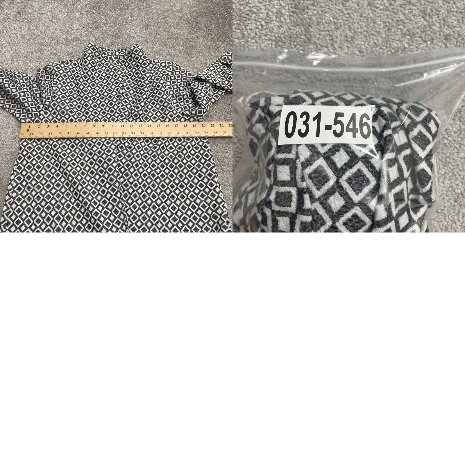 Vintage Ruby Rd. Diamond Pattern Open Jacket Womens PS Black White Stretch Casual Work Shirt Size S / US 4 / IT 40 - 9 Thumbnail