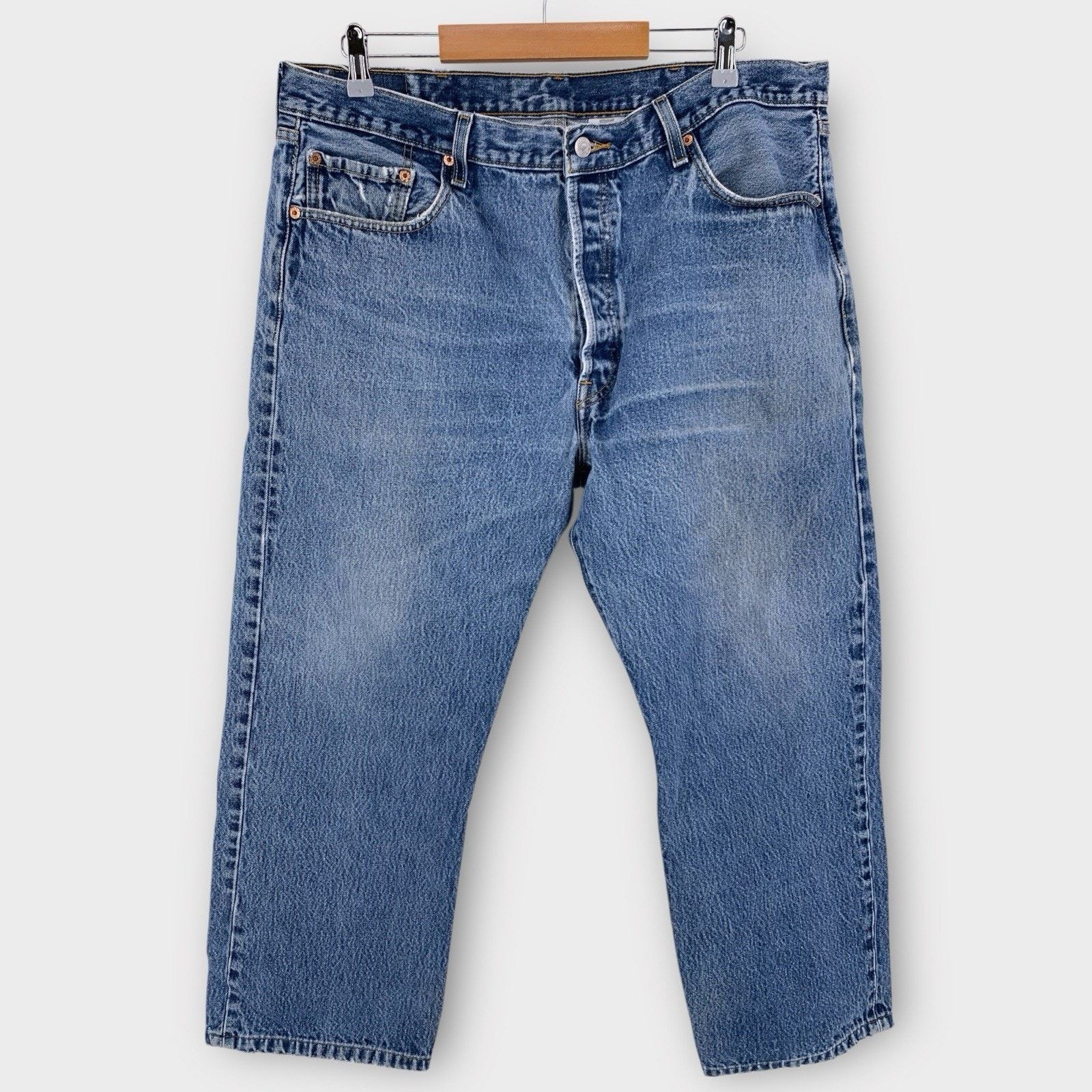 Levi's VTG Levi's 501 Button Fly Straight Leg 39x28.5" Jeans Size US 39 - 2 Thumbnail