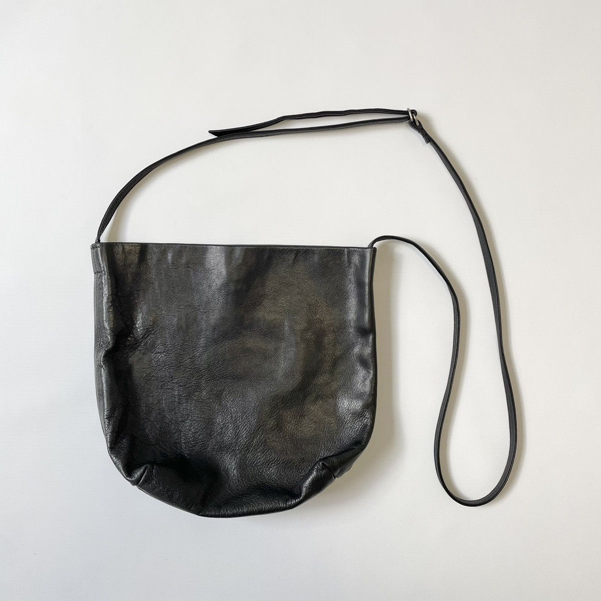 Ann Demeulemeester Tumbled Black Leather Bucket Bag Size ONE SIZE - 1 Thumbnail