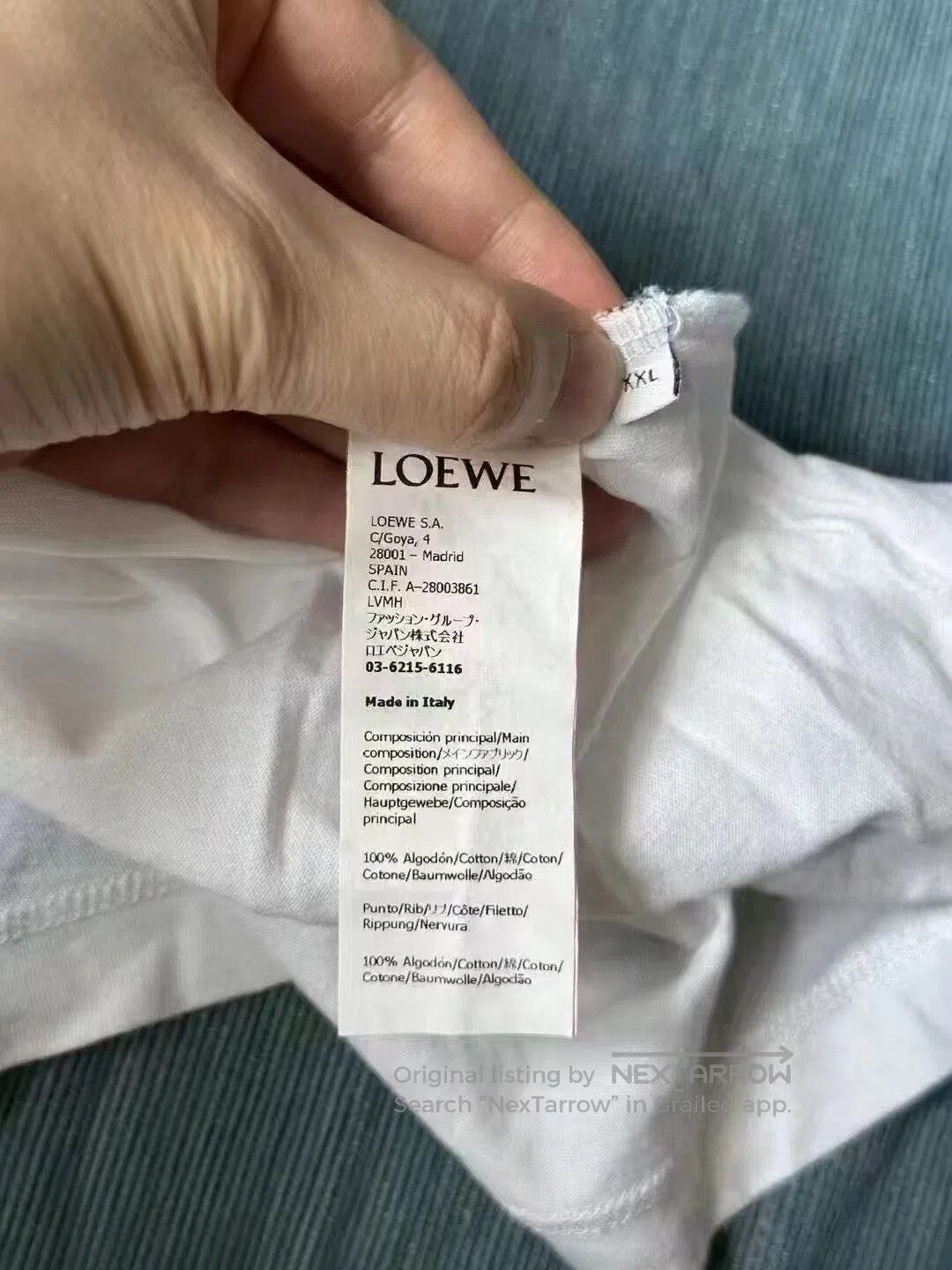 Loewe Loewe White Black Trim Embroidered Logo Short Sleeve T-Shi Size US XXL / EU 58 / 5 - 3 Thumbnail