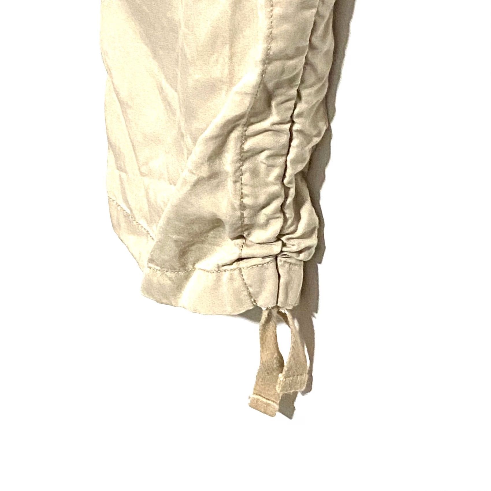 Ralph Lauren Lauren Ralph Lauren Cargo Pants Khakis Women 4P Ruched Ankle Ties Utility Safari Pants Casual Travel Beige Lyocell Pockets 4 Petite Womens Size 27" / US 4 / IT 40 - 5 Thumbnail