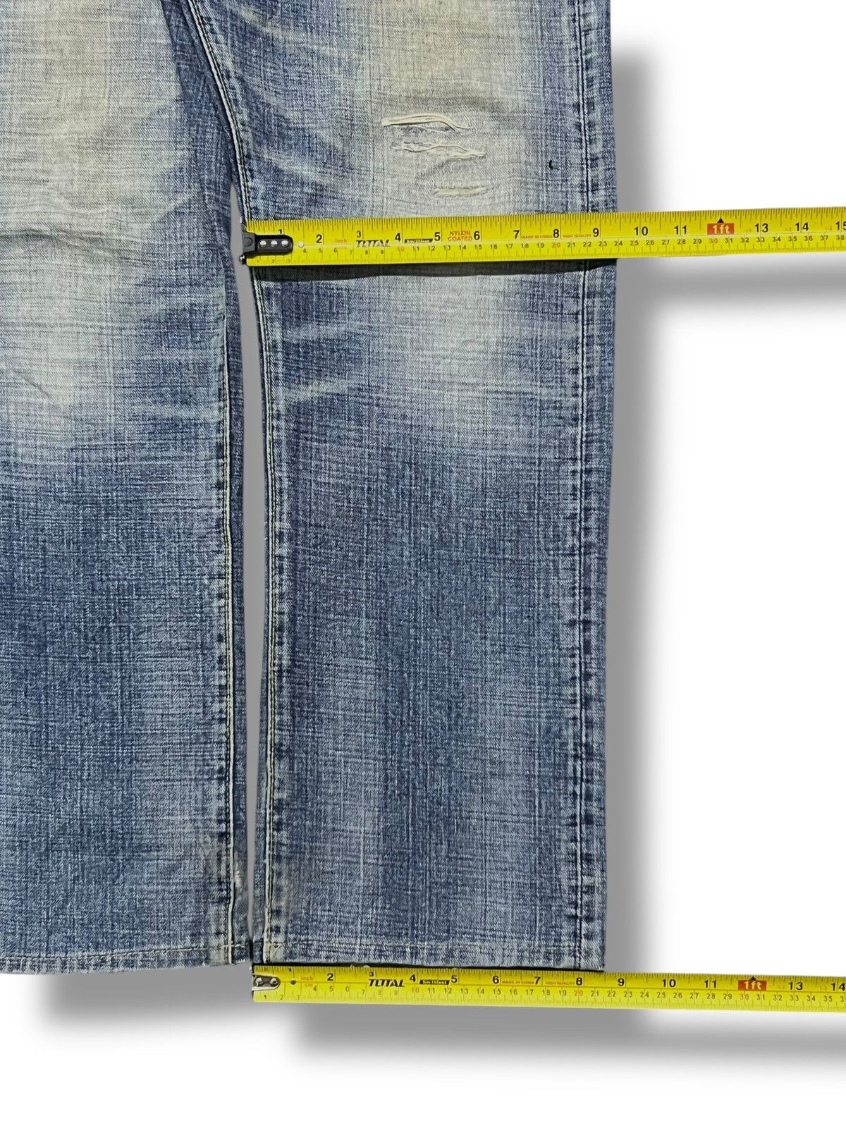 Japanese Brand Loose Vintage 00s GL HEART Japan - Faded Blue Wash Jeans Size US 35 - 19 Thumbnail