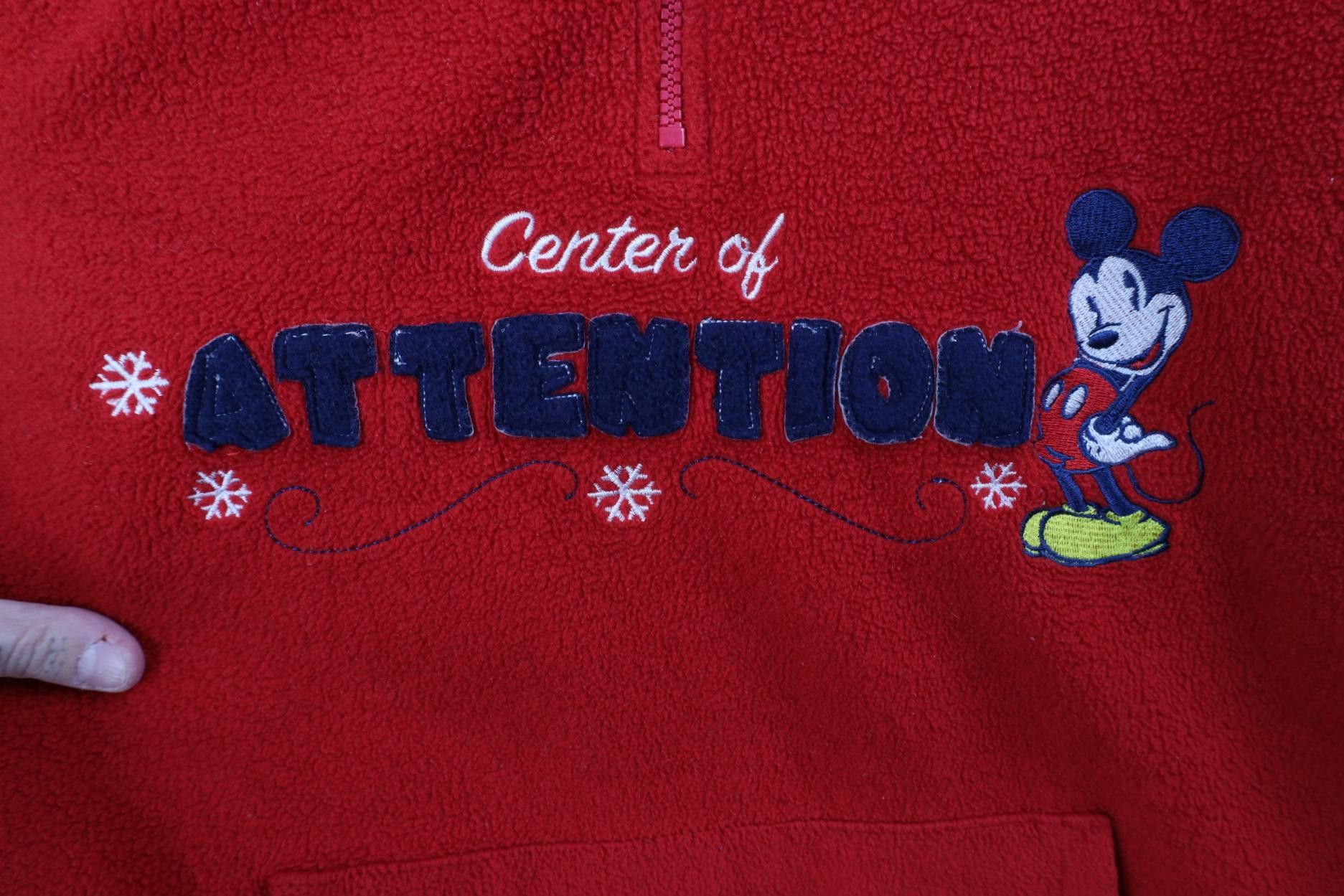 Disney Vintage Disney Mickey Mouse Fleece Hoodie Sweatshirt Red Size 4XL / US 24-26 - 4 Thumbnail