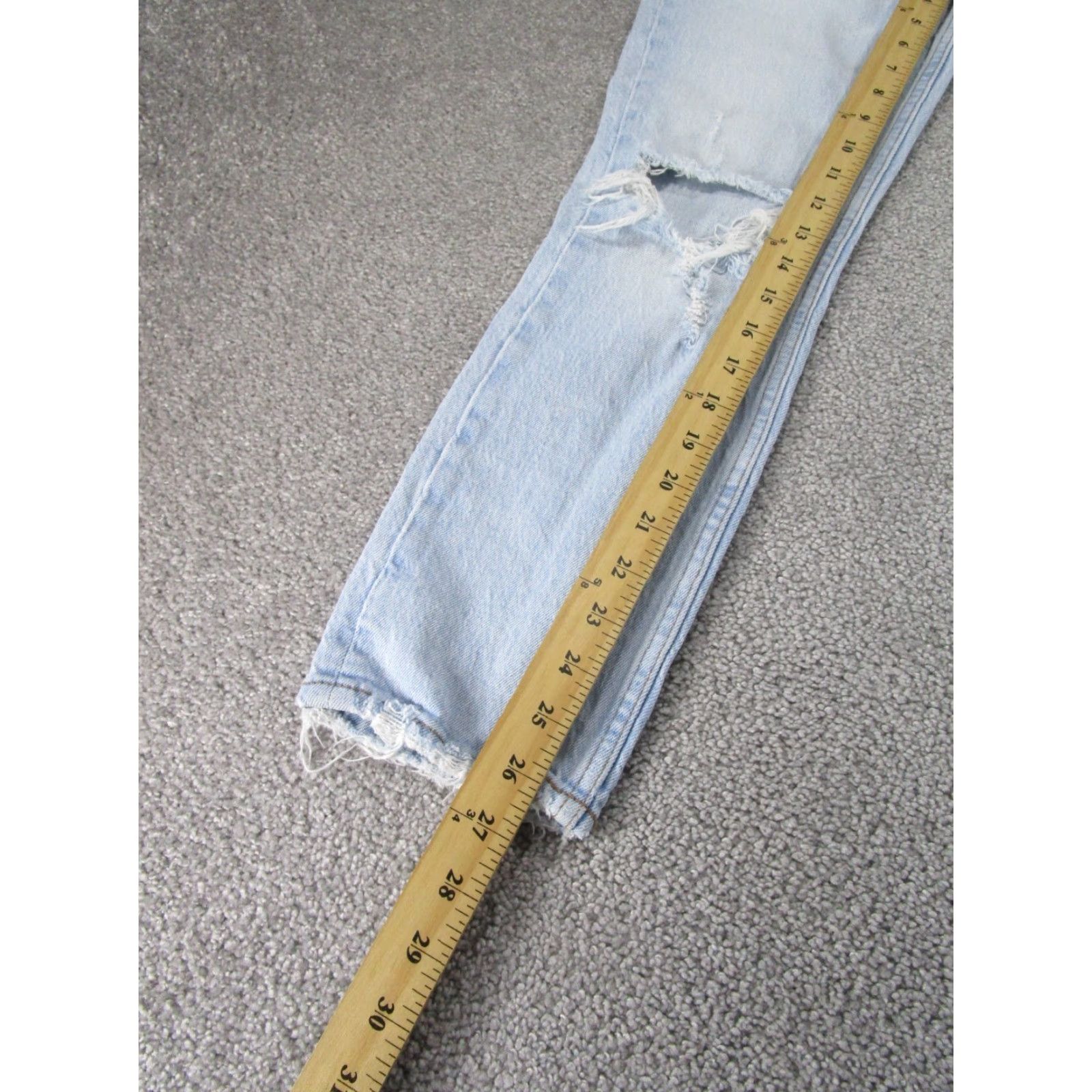Abercrombie & Fitch VINTAGE Abercrombie & Fitch Jeans Womens 24 Mom Light Wash Denim Ripped Blue Streetwear Size 42" / US 20 - 4 Thumbnail