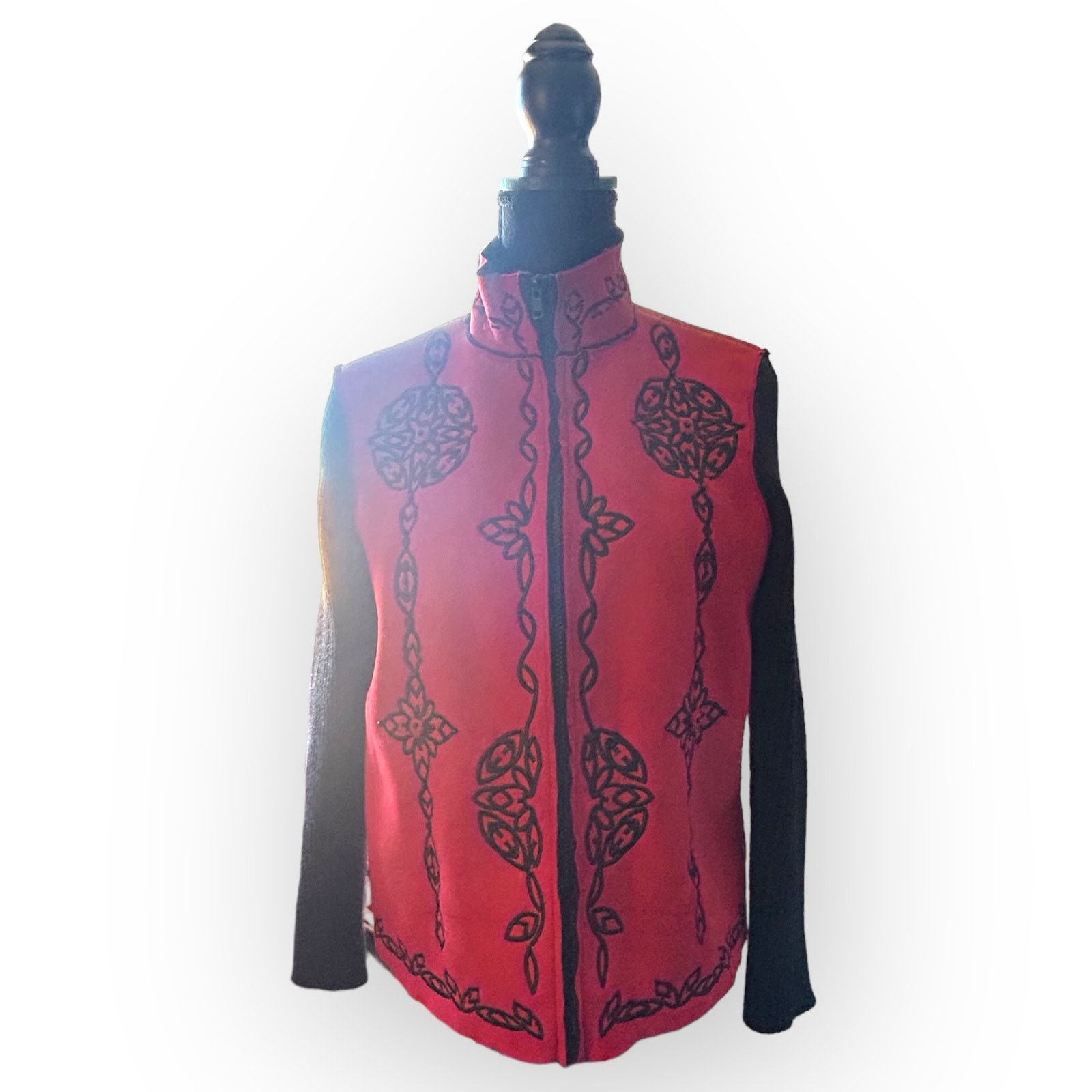 Coldwater Creek Womens Vintage Red & Black Coldwater Creek Jacket | Size PM Size M / US 6-8 / IT 42-44 - 3 Thumbnail