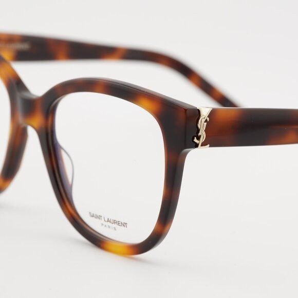 Saint Laurent Paris Saint Laurent SLM97 003 Eyeglasses Havana 54mm Square Frame Size ONE SIZE - 9 Thumbnail