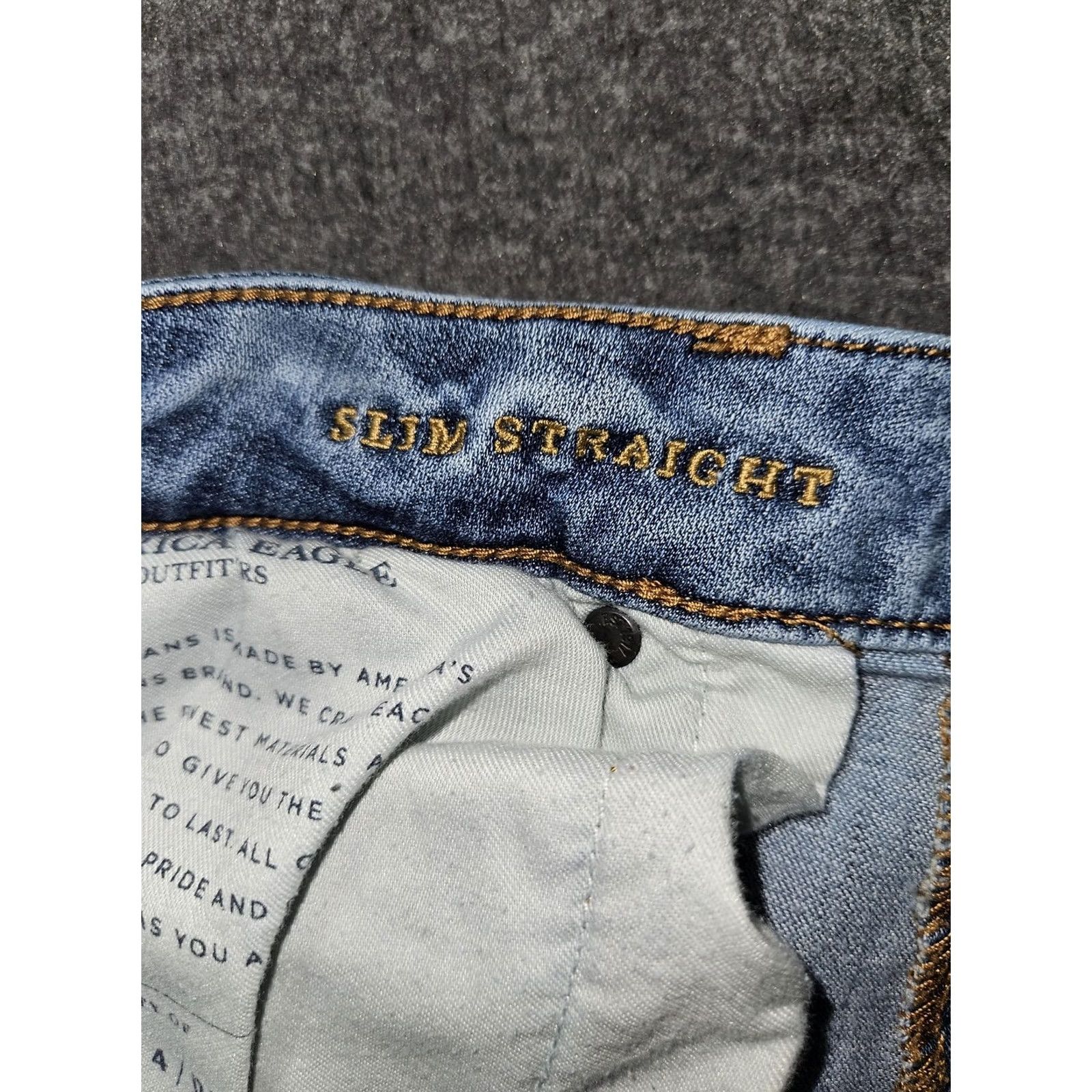 Vintage American Eagle Jeans Mens 32x32 Slim Straight Distressed Extreme Flex Denim Pant Size US 32 / EU 48 - 3 Thumbnail