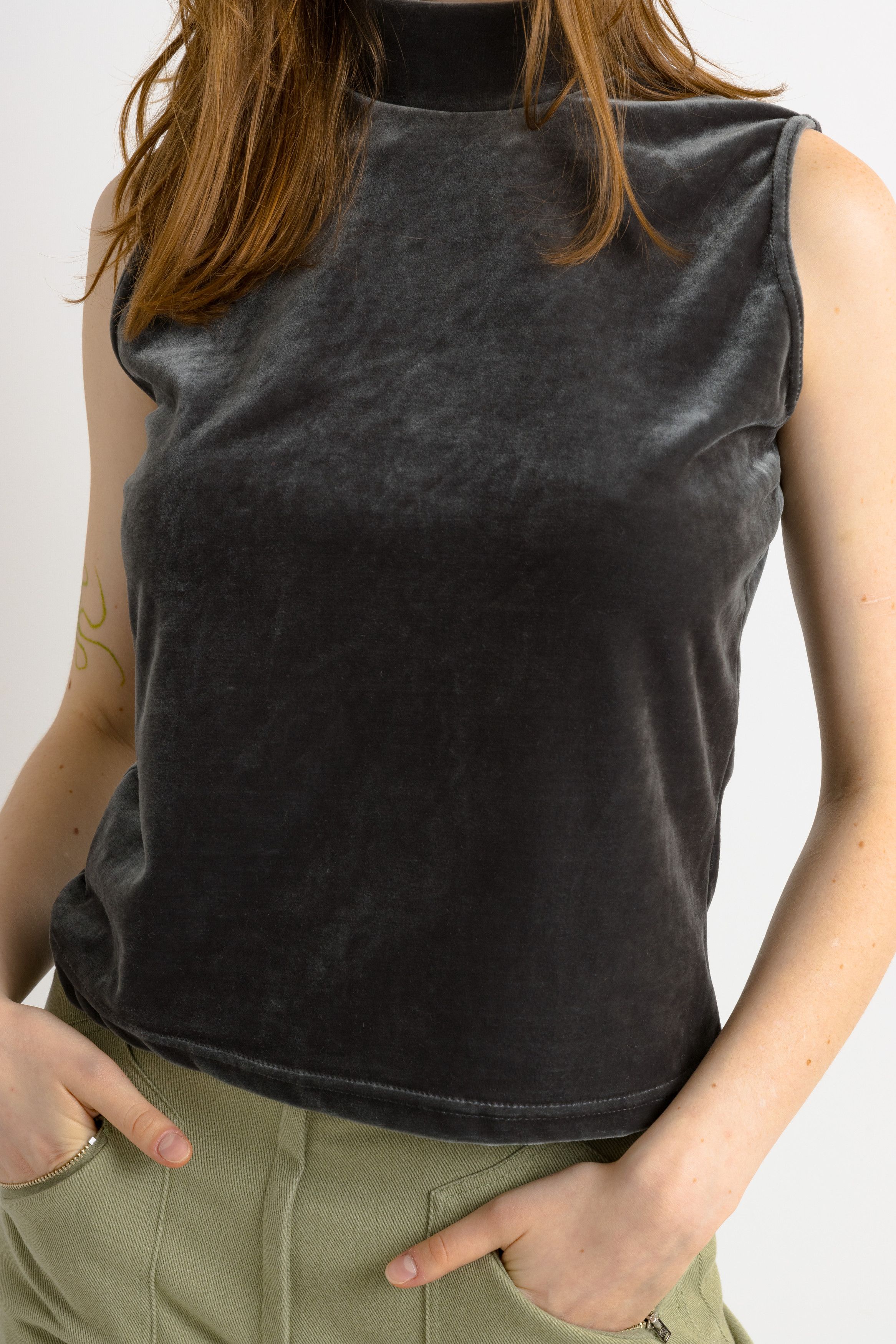 Vintage Used Pheder Studio Velour Velvet Vest 7513 Size M / US 6-8 / IT 42-44 - 7 Thumbnail