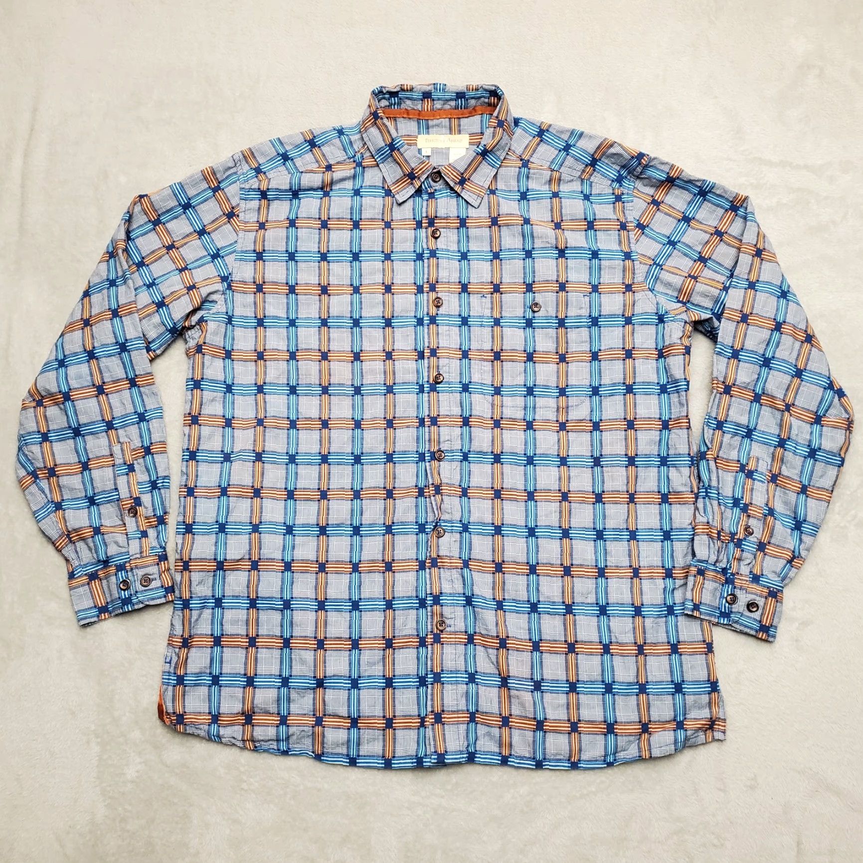 The Territory Ahead The Territory Ahead Shirt Mens L Blue Orange 100% Cotton Long Sleeve Casual Shirt Size US L / EU 52-54 / 3 - 2 Thumbnail