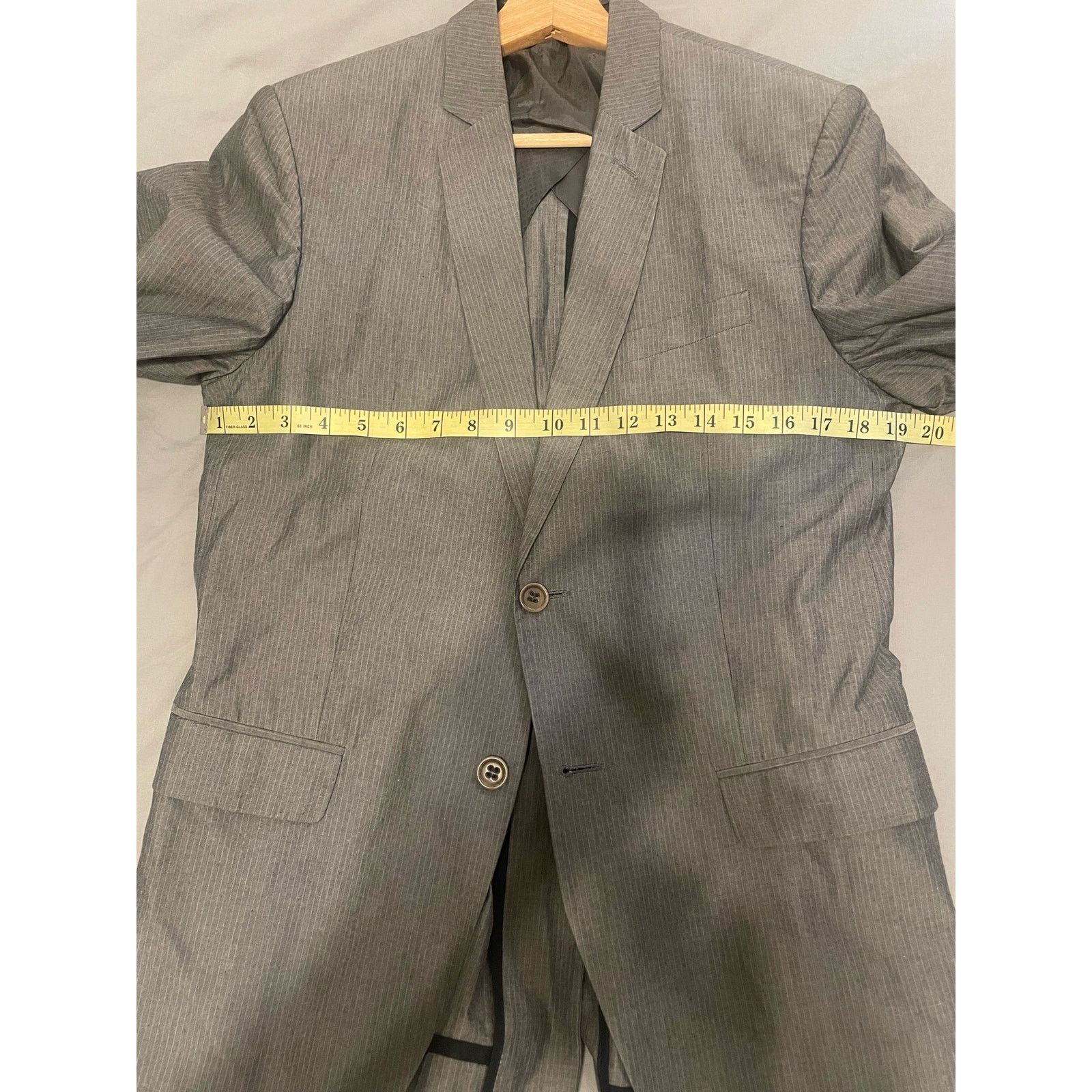 IKKS Ikks- pin Stripe Blazer / size 38R / Gray Size 38R - 3 Thumbnail