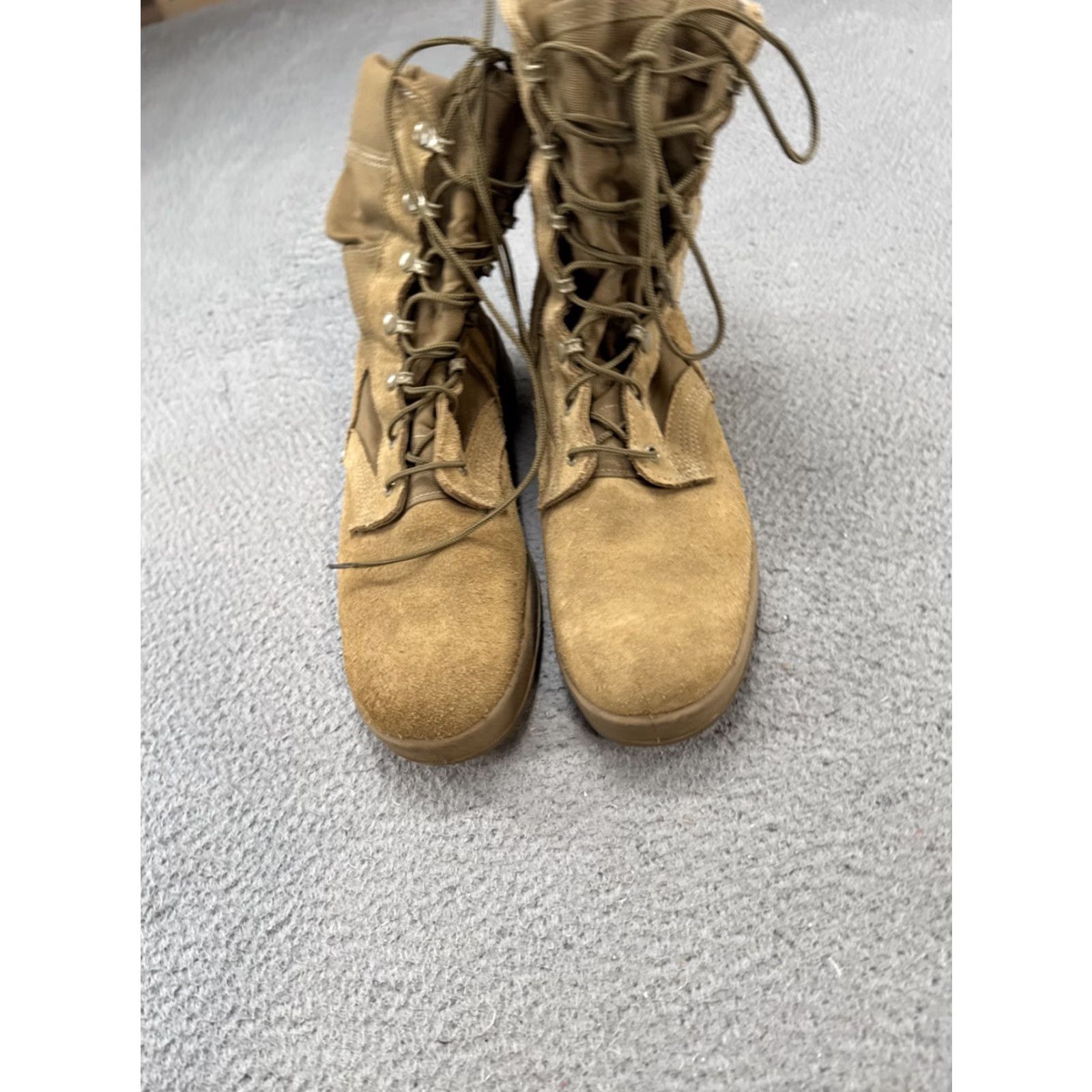 Vibram McRae Mens Boot Combat 9.5 Beige Leather Suede Nylon Vibram Sole Liner EUC Mens Size US 9.5 / EU 42-43 - 4 Thumbnail