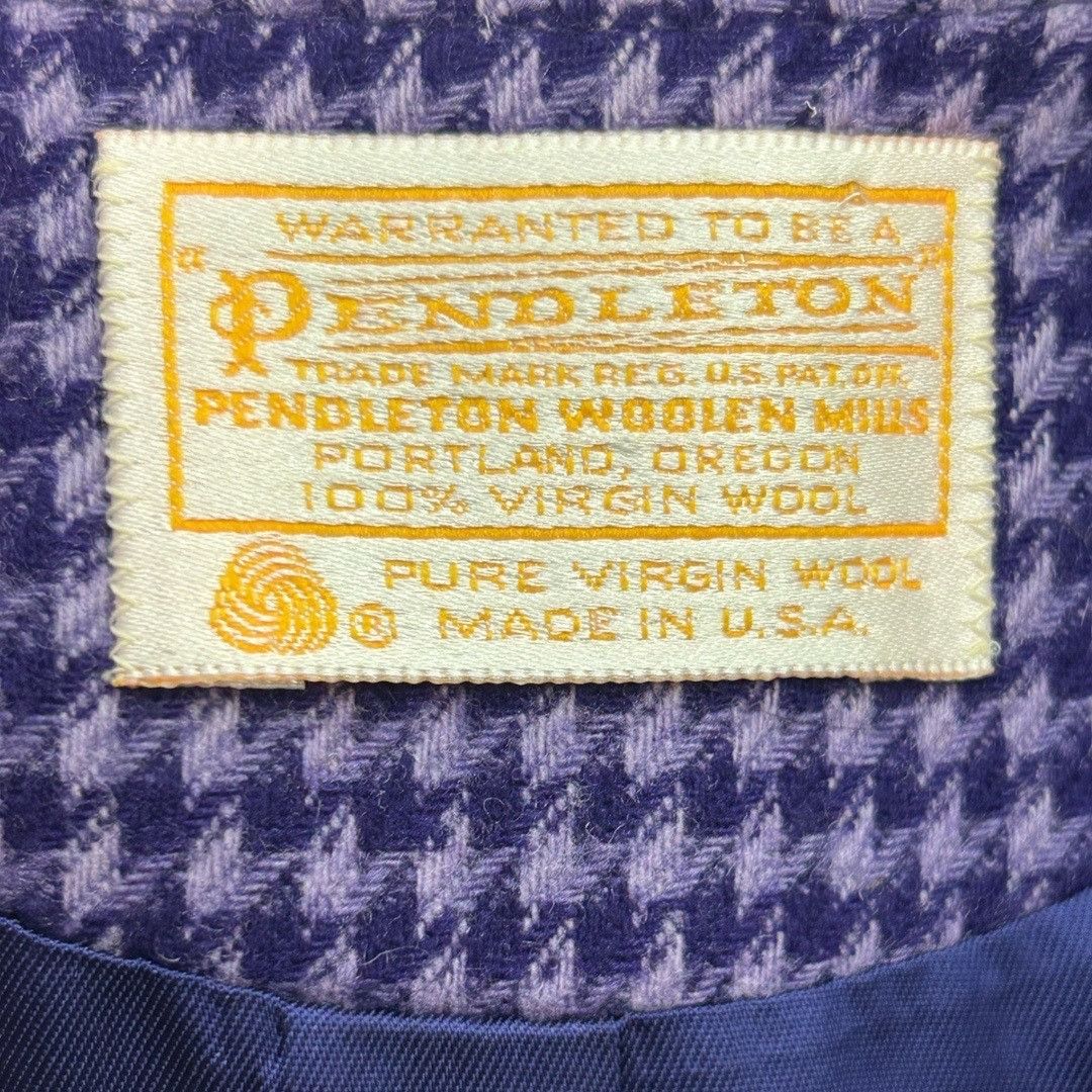 Pendleton Vintage Pendleton Purple Houndstooth Wool Blazer Jacket - Wo Size XXL / US 16-18 / IT 52-54 - 7 Thumbnail