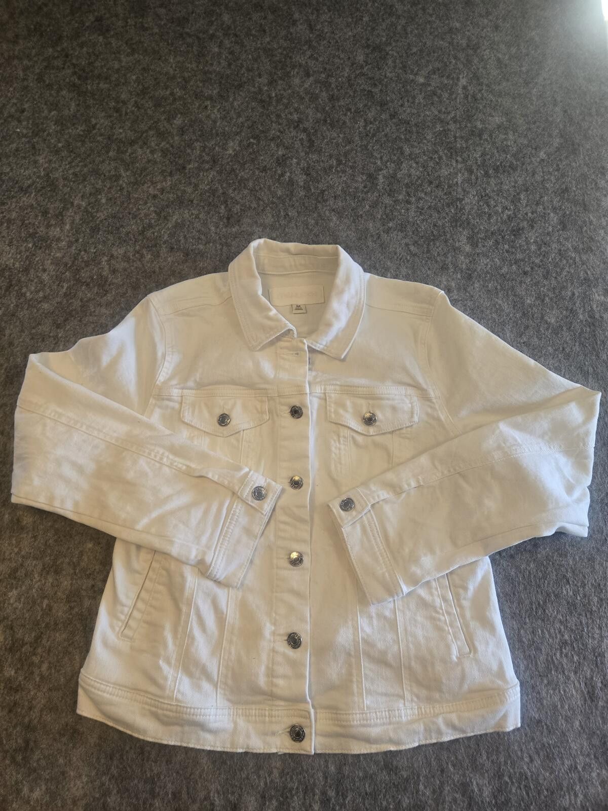 Other White Denim Jacket M Layer Streetwear Clean Girl Minimalist Size ONE SIZE - 2 Thumbnail