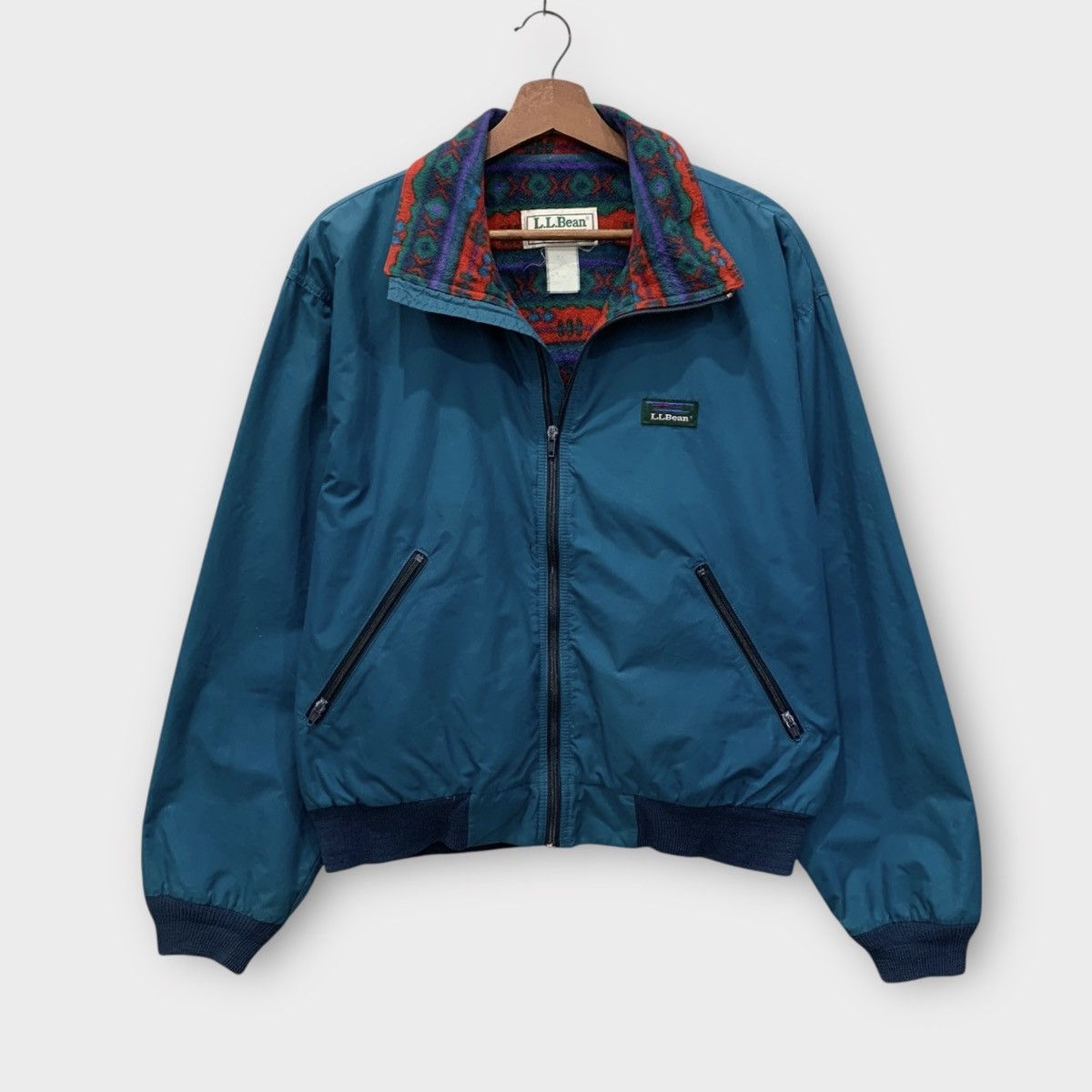 L.L. Bean VINTAGE 80s LL BEAN NYLON JACKET NATIVE FLEECE LINING Size US M / EU 48-50 / 2 - 2 Thumbnail