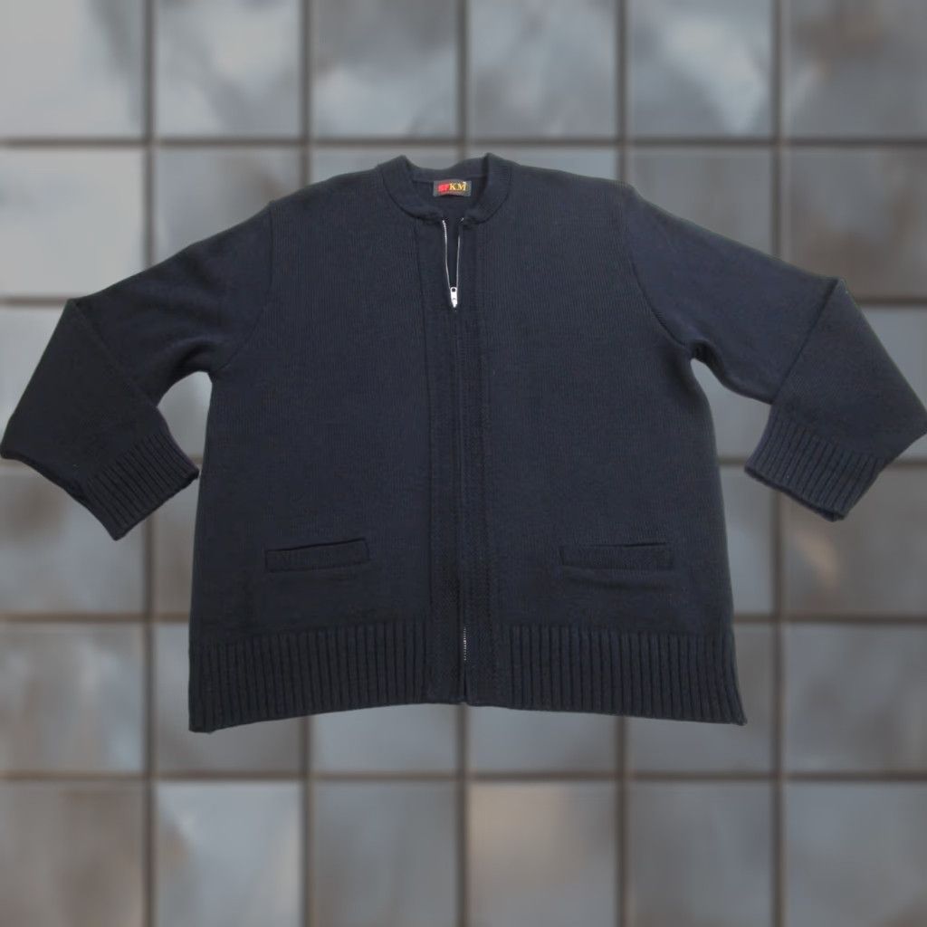 Vintage VINTAGE SFKM Cardigan Sweater Mens XL Blue Acrylic 80s Zip Knit Rockabilly USA Size US XL / EU 56 / 4 - 1 Thumbnail
