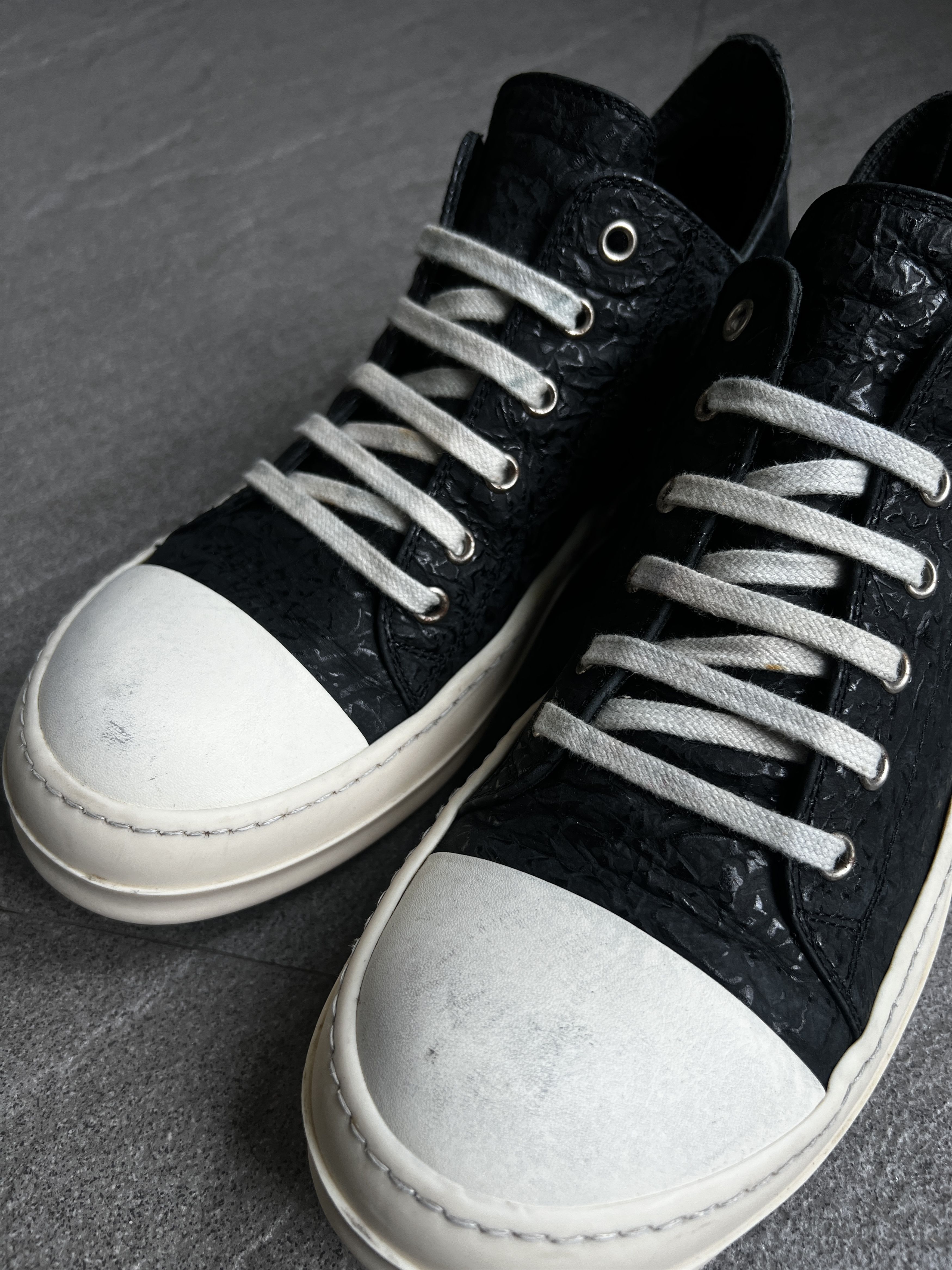 Rick Owens Rick Owens Distressed Leather Low Sneakers EU41 Size US 8 / EU 41 - 5 Thumbnail