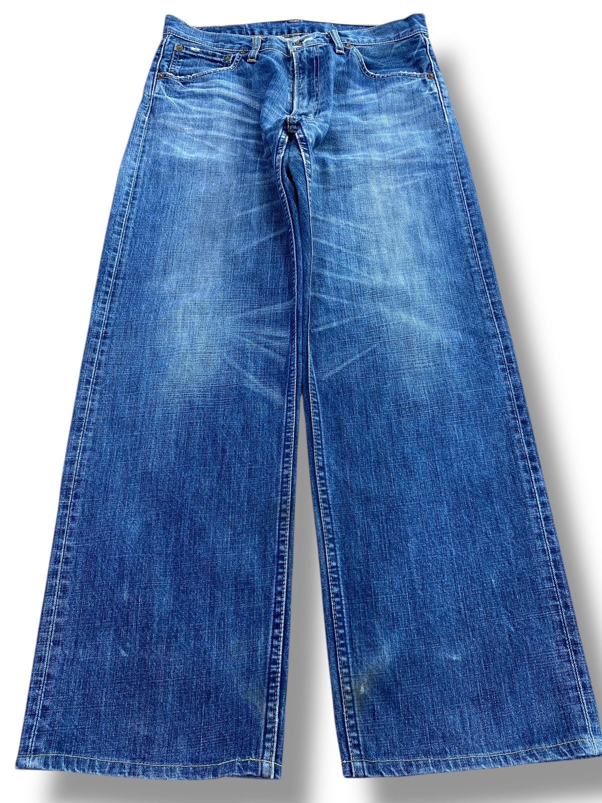 Levi's Levi’s Light Wash Whiskered Style Straight Leg Jeans Size US 31 - 1 Thumbnail