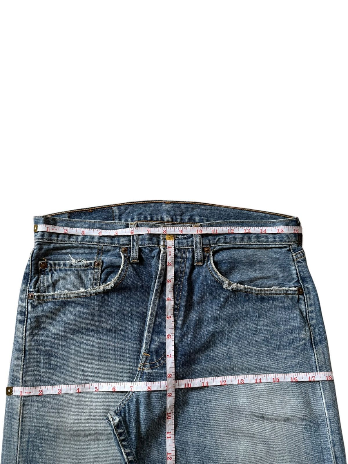Levi's Vintage 90s Levis 501 Faded Wash Patches Distress Jeans Size US 32 / EU 48 - 6 Thumbnail