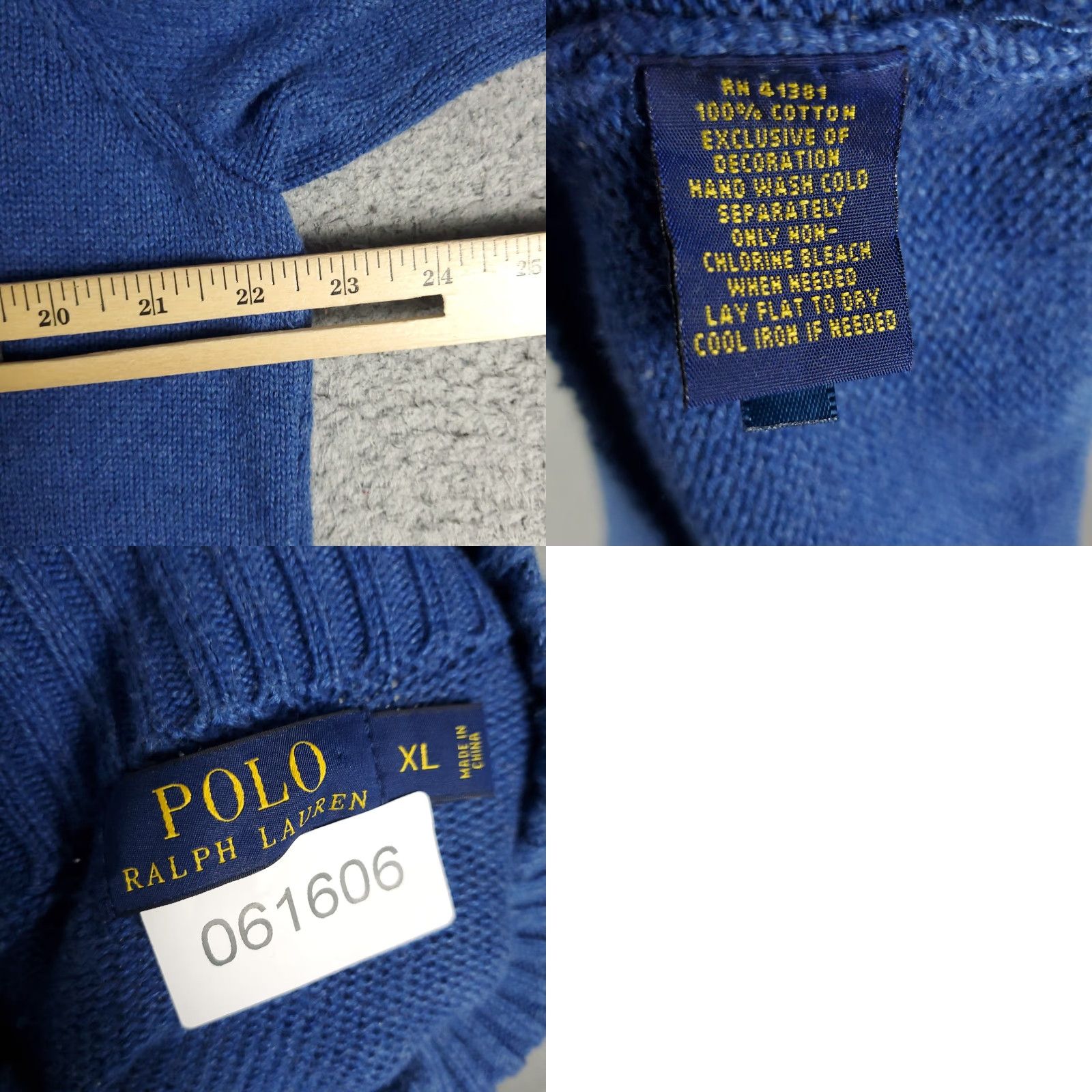 Ralph Lauren VINTAGE Ralph Lauren Men's Sweater Pullover 1/4 Zip Blue Pony XL Classic Knit All Seasons Size US XL / EU 56 / 4 - 8 Thumbnail