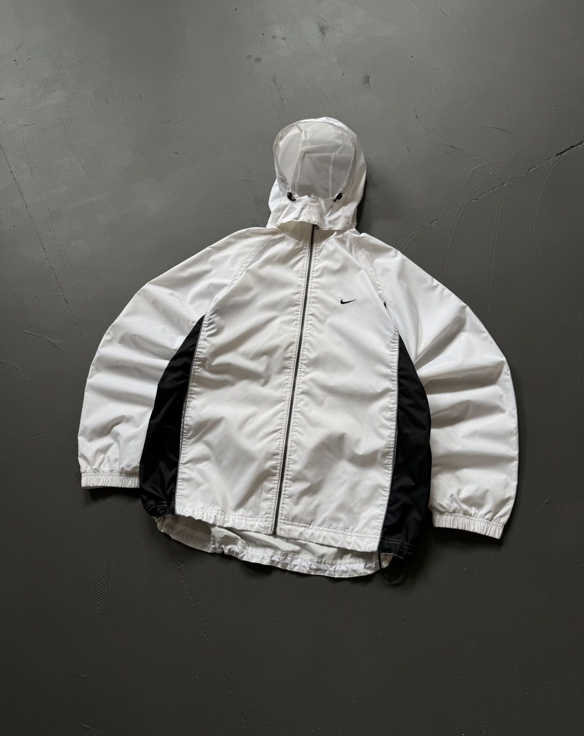 Nike 00s Nike Vintage Oversize Nylon Big Swoosh Hooded Jacket Y2K