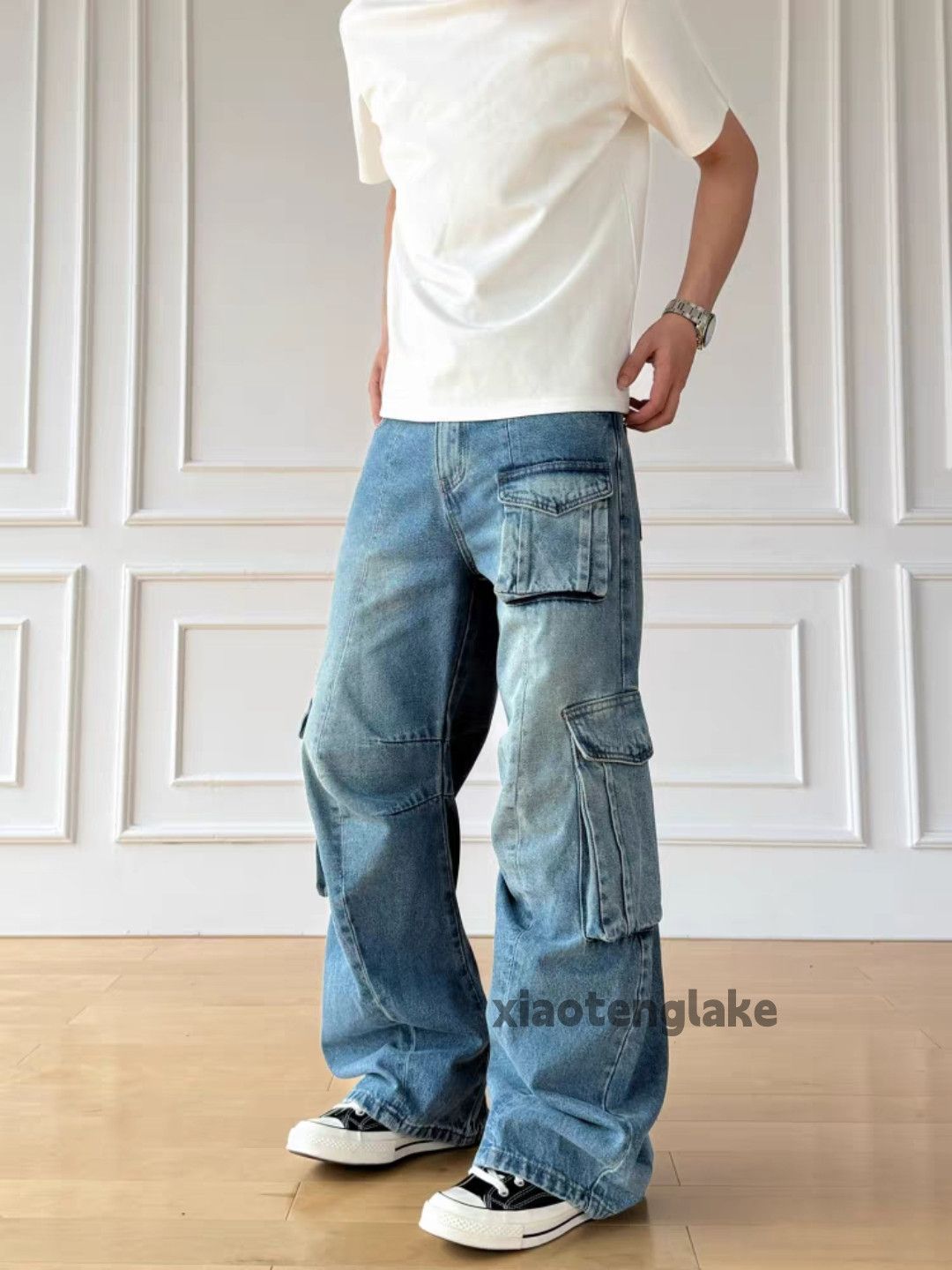 Jean xz Balenciaga rickowens style loose baggy cargo jeans Size US 33 - 6 Thumbnail