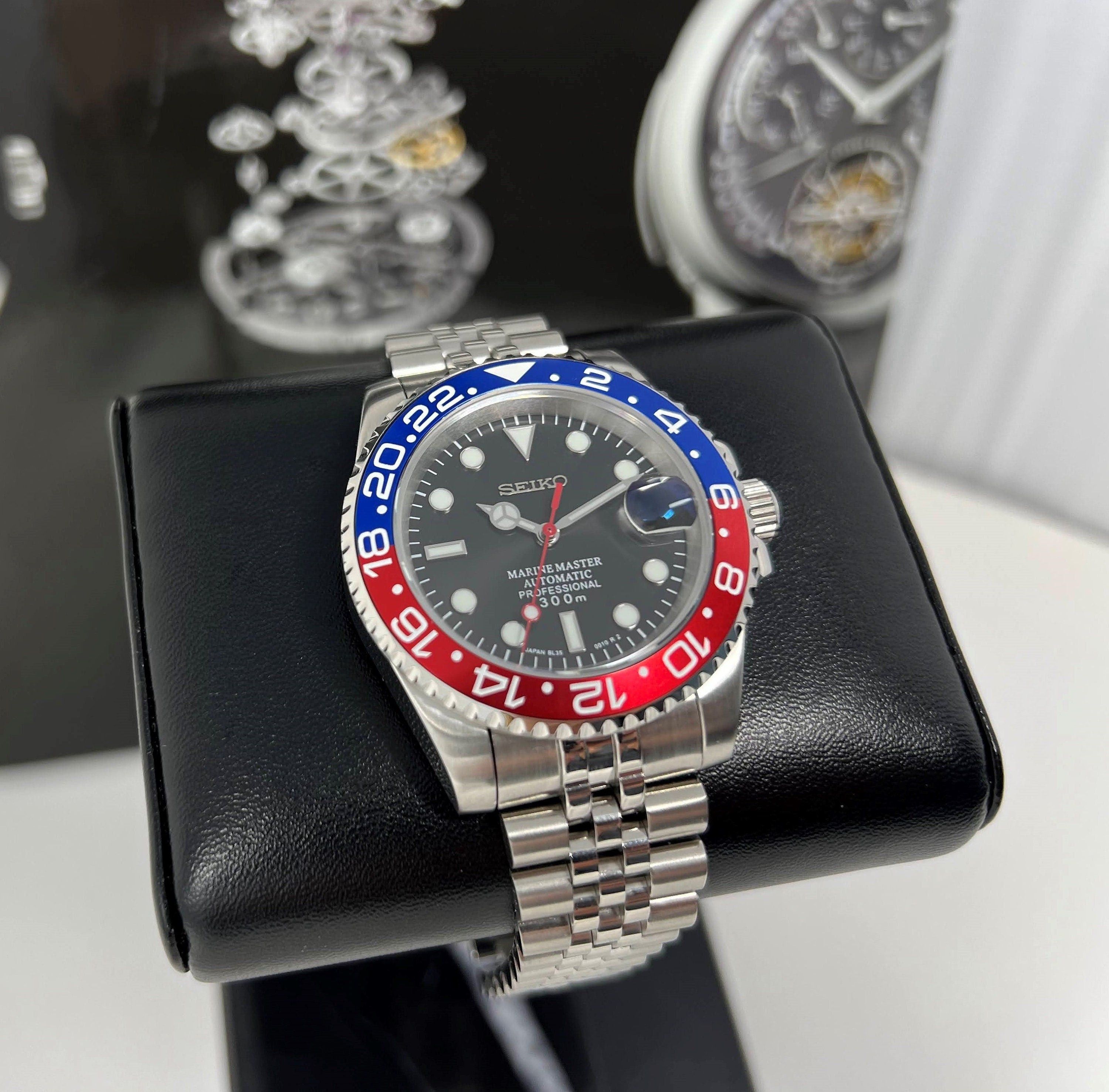 Custom × Seiko Custom Pepsi GMT | Watch Mod | Seiko Mod | Stainless Steel |  Grailed