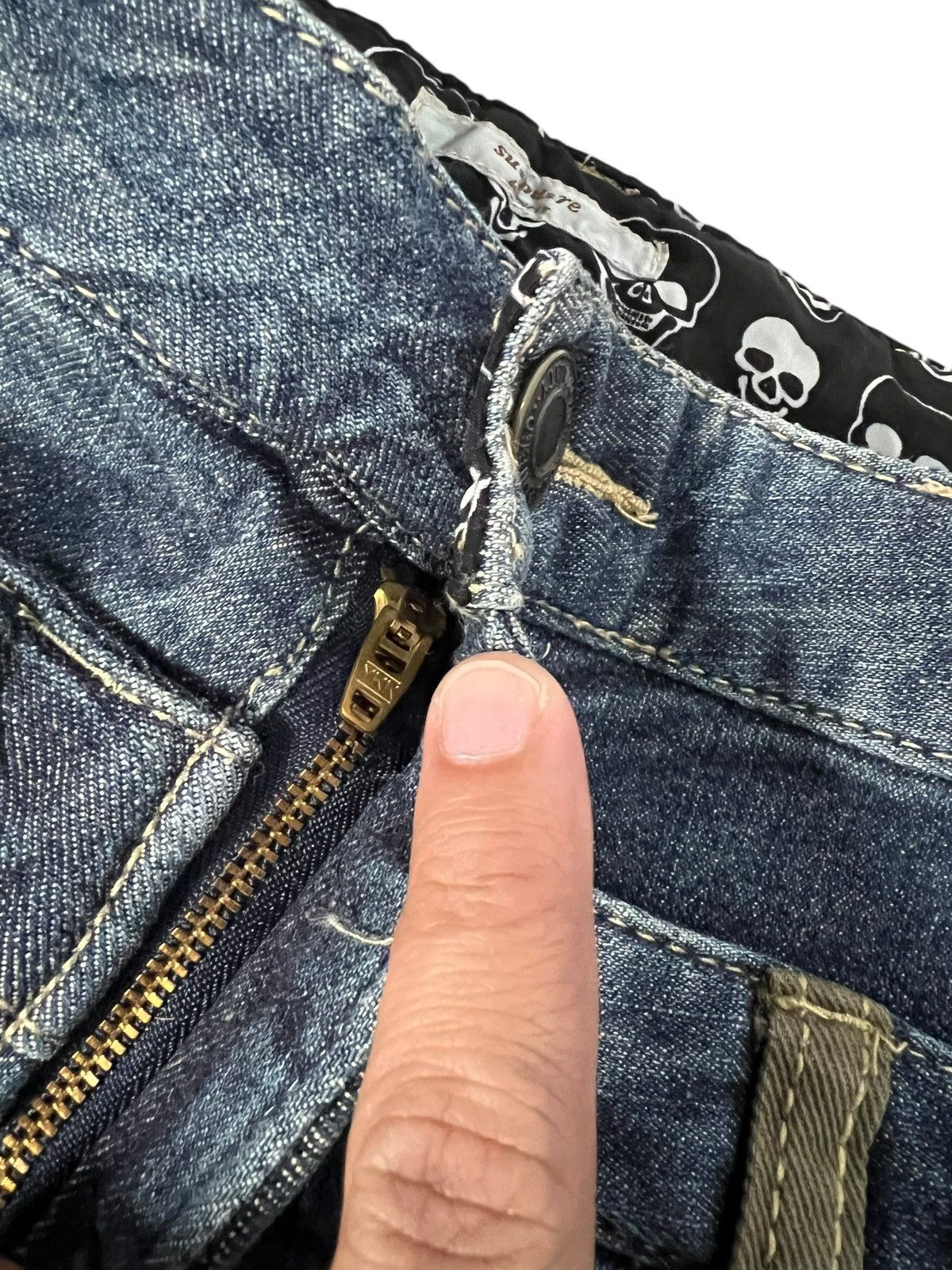Japanese Brand Japanese brand skull Double Waist sedionaries Denim Jean Size US 35 - 10 Thumbnail