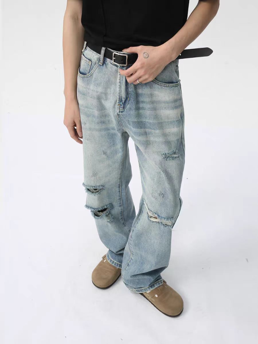 Japanese Brand × Jean Street cool destructive style ripped washed jeans Size US 30 / EU 46 - 4 Thumbnail