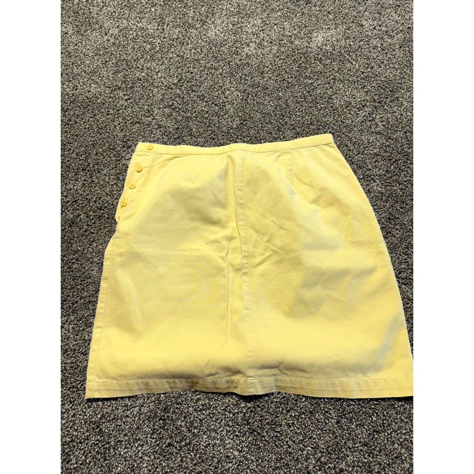 Vintage VINTAGE Christopher & Banks Womens Skirt Midi Pencil Yellow Size 10 Side Button Size 32" / US 10 / IT 46 - 2 Thumbnail