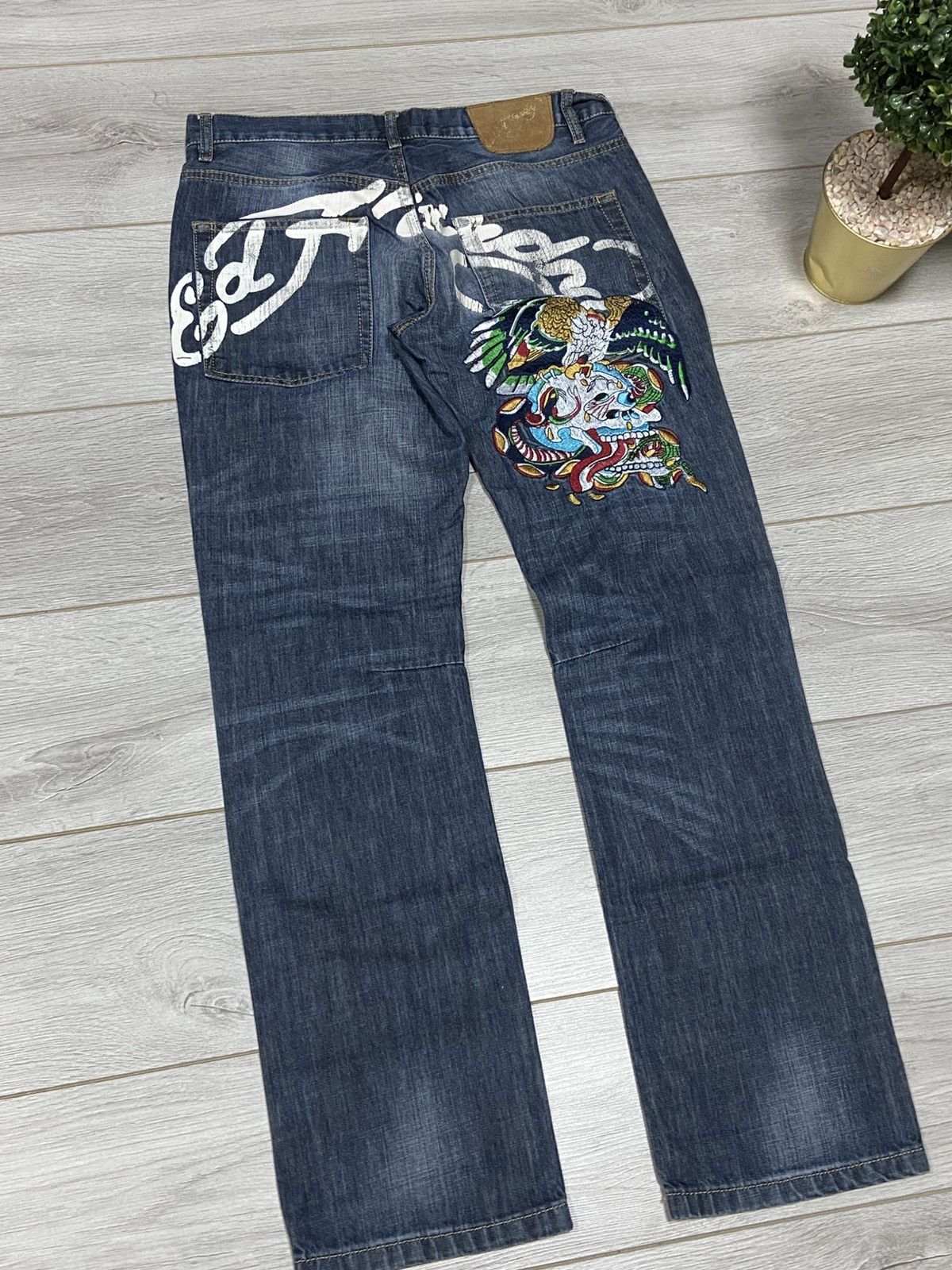 Ed Hardy Ed Hardy skull 💀 eagle big embro logo print vintage jeans Size US 32 / EU 48 - 12 Thumbnail