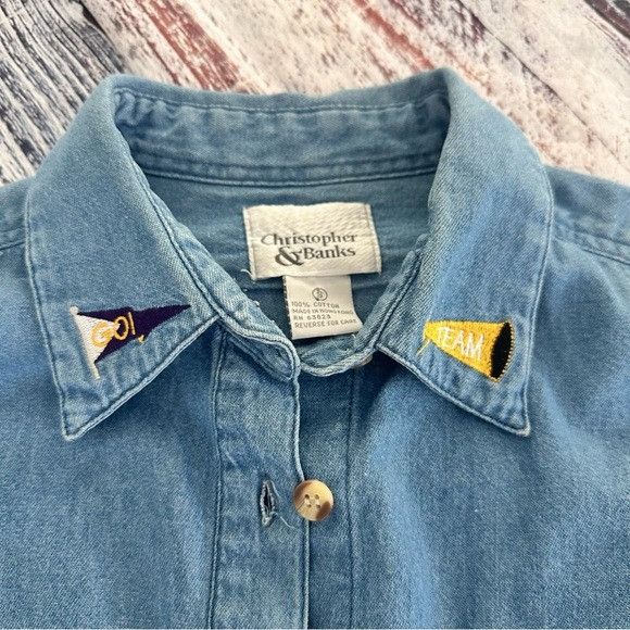 Other Vintage Christopher & Banks “We Love Minnesota” Denim Button Size S / US 4 / IT 40 - 6 Thumbnail