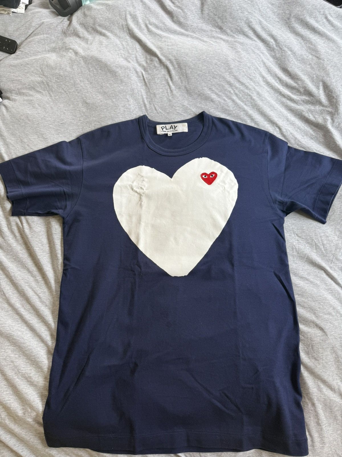 Comme des Garcons PLAY Navy CDG Play Tee Size US XL / EU 56 / 4 - 1 Thumbnail