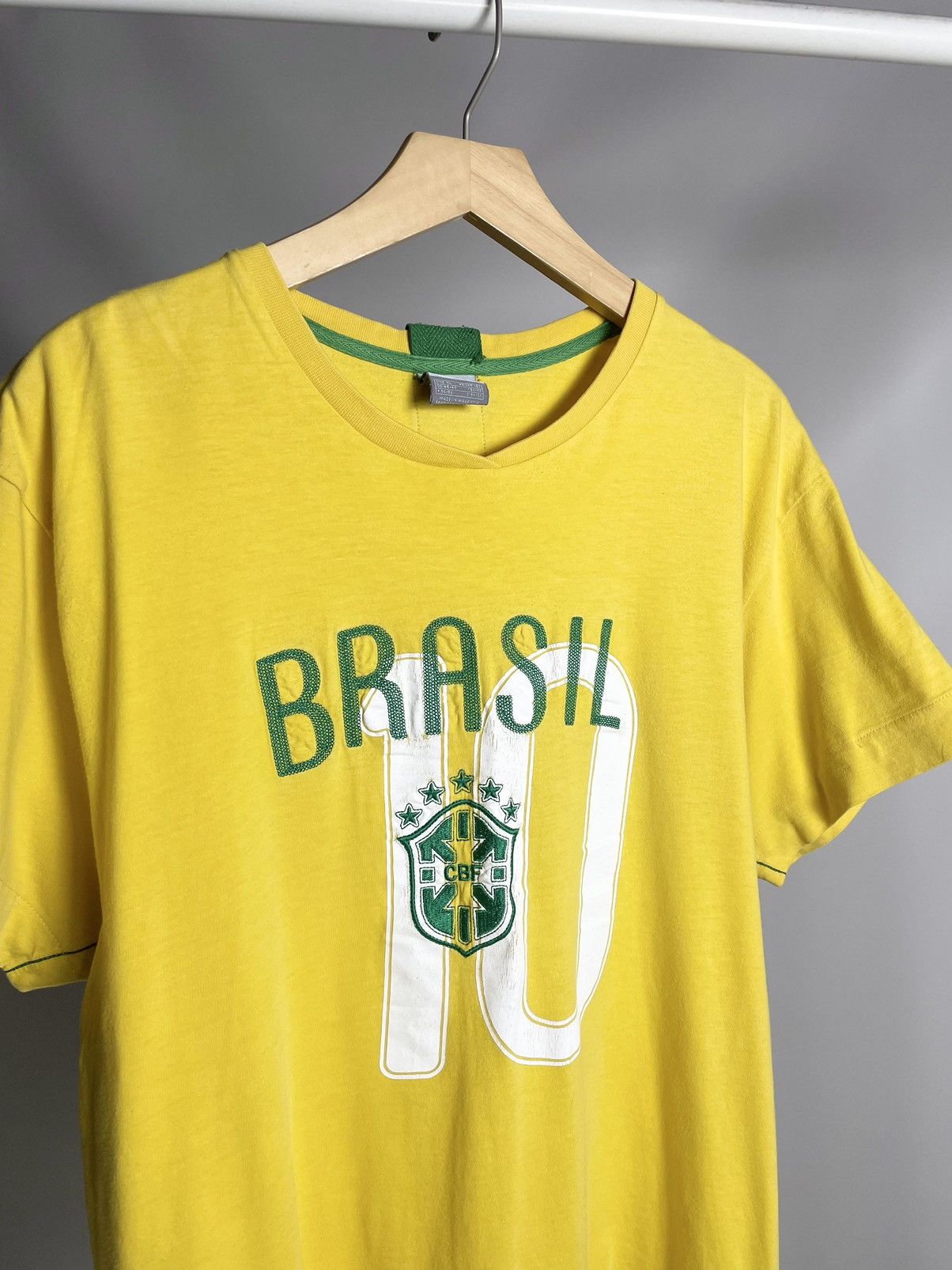 Corteiz × Nike VINTAGE 🇧🇷 Nike Brasil Football Form jersey yellow Tee Size US XL / EU 56 / 4 - 3 Thumbnail