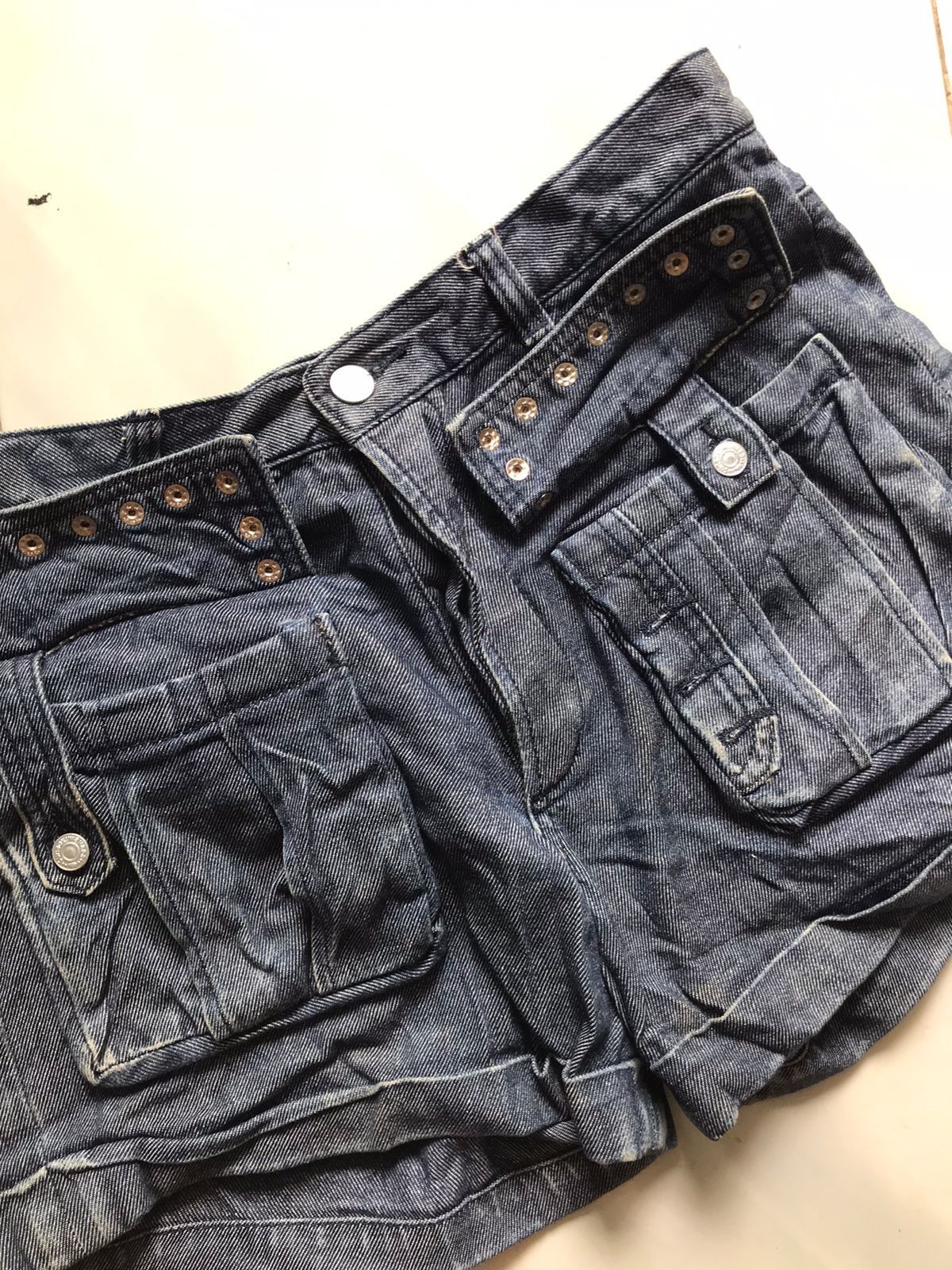 Issey Miyake × Sunao Kuwahara Sunaokuwahra Denim Shorts Cargo Size 29" - 4 Thumbnail