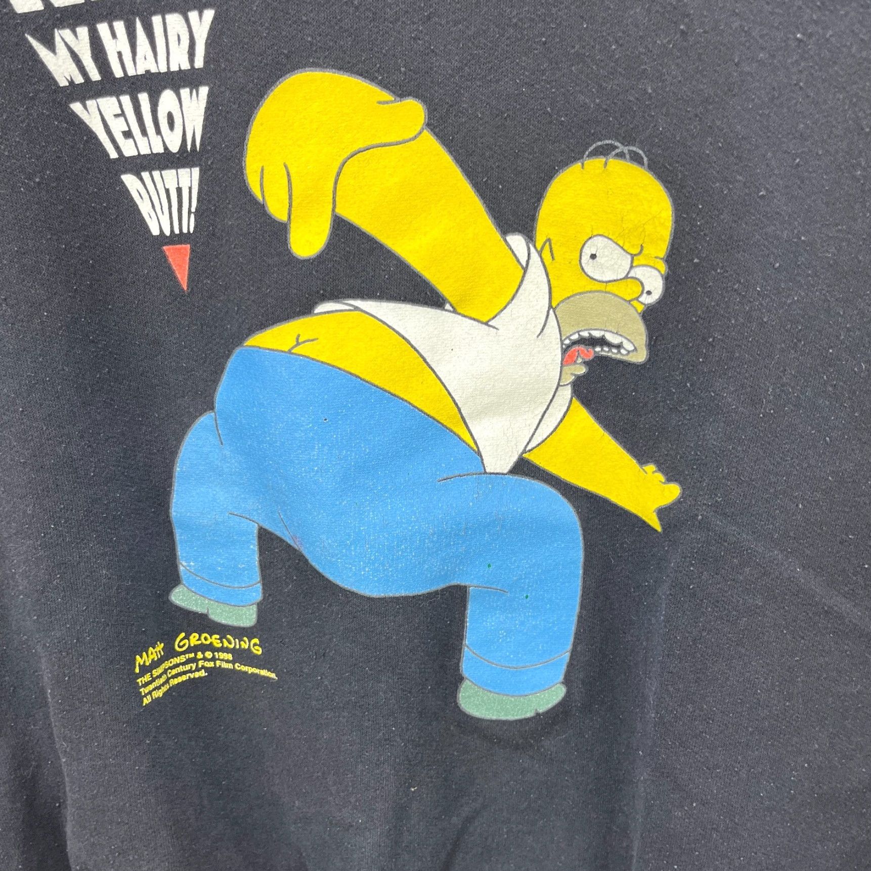 Vintage VINTAGE Homer Simpson Sweatshirt Mens L Black 90s Pullover Knit Cotton Long Sleeve Sweatshirt ladies? Size US L / EU 52-54 / 3 - 3 Thumbnail