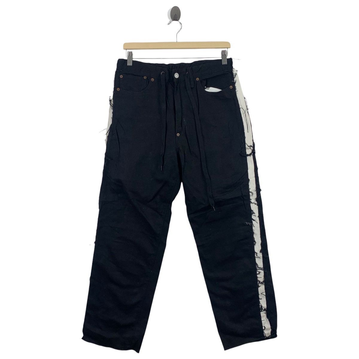 Japanese Brand RNA SLANG White stripe design denim pants Size US 30 / EU 46 - 1 Thumbnail