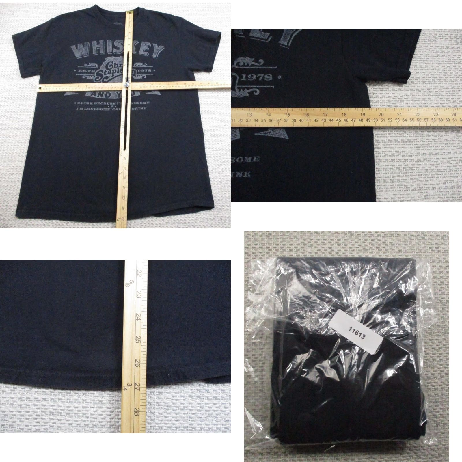 Vintage Chris Stapleton Whiskey And You Shirt Mens Medium Black Graphic Tee Country Music Shirt Size US M / EU 48-50 / 2 - 8 Thumbnail