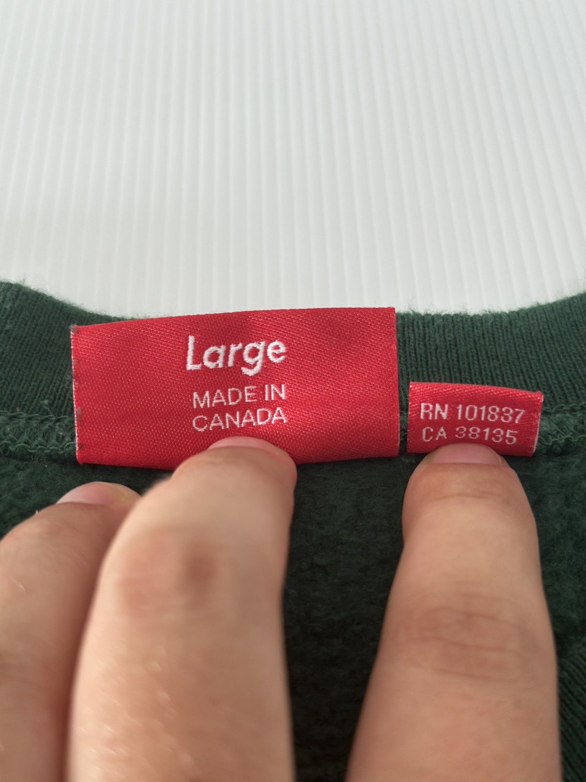 Supreme Supreme Box Logo Crewneck Dark Green (FW18) Size US L / EU 52-54 / 3 - 6 Thumbnail